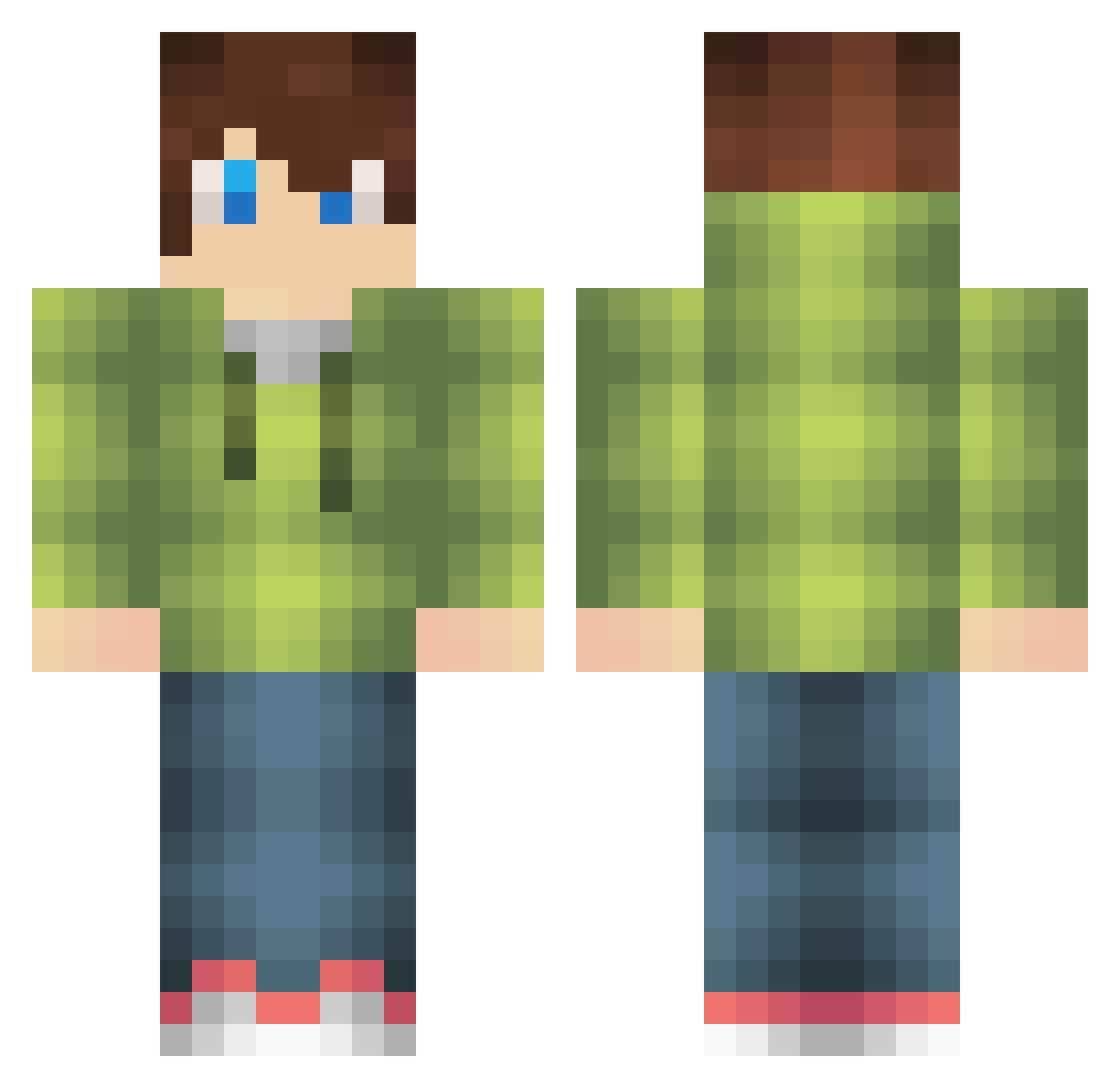 xtrxme Minecraft skin, front and back view