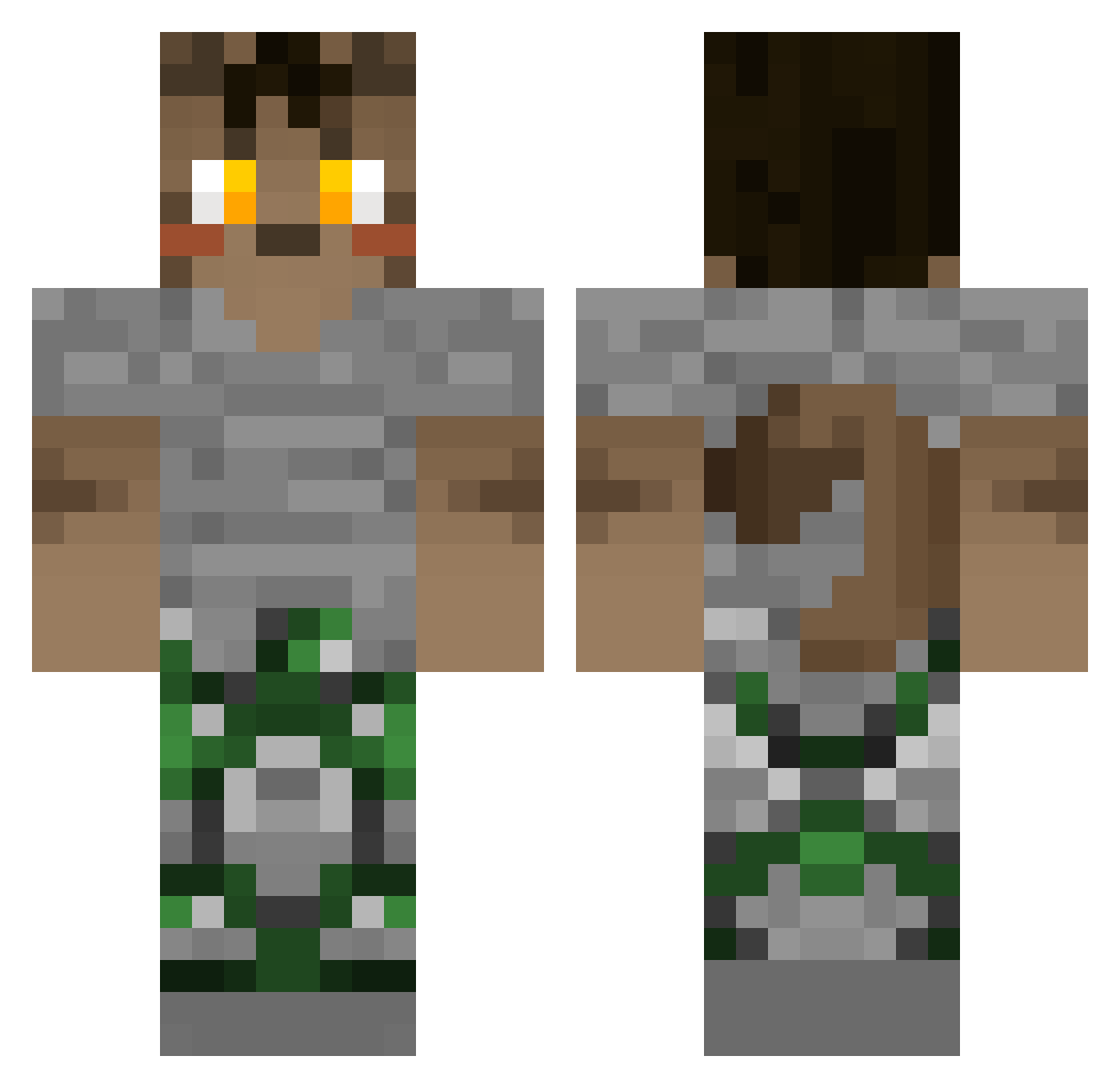ccamman Minecraft skin, front and back view