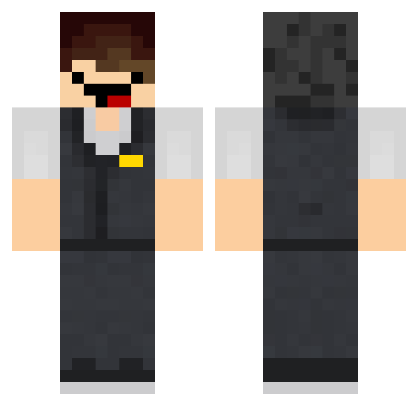 RunningX Minecraft skin, front and back view