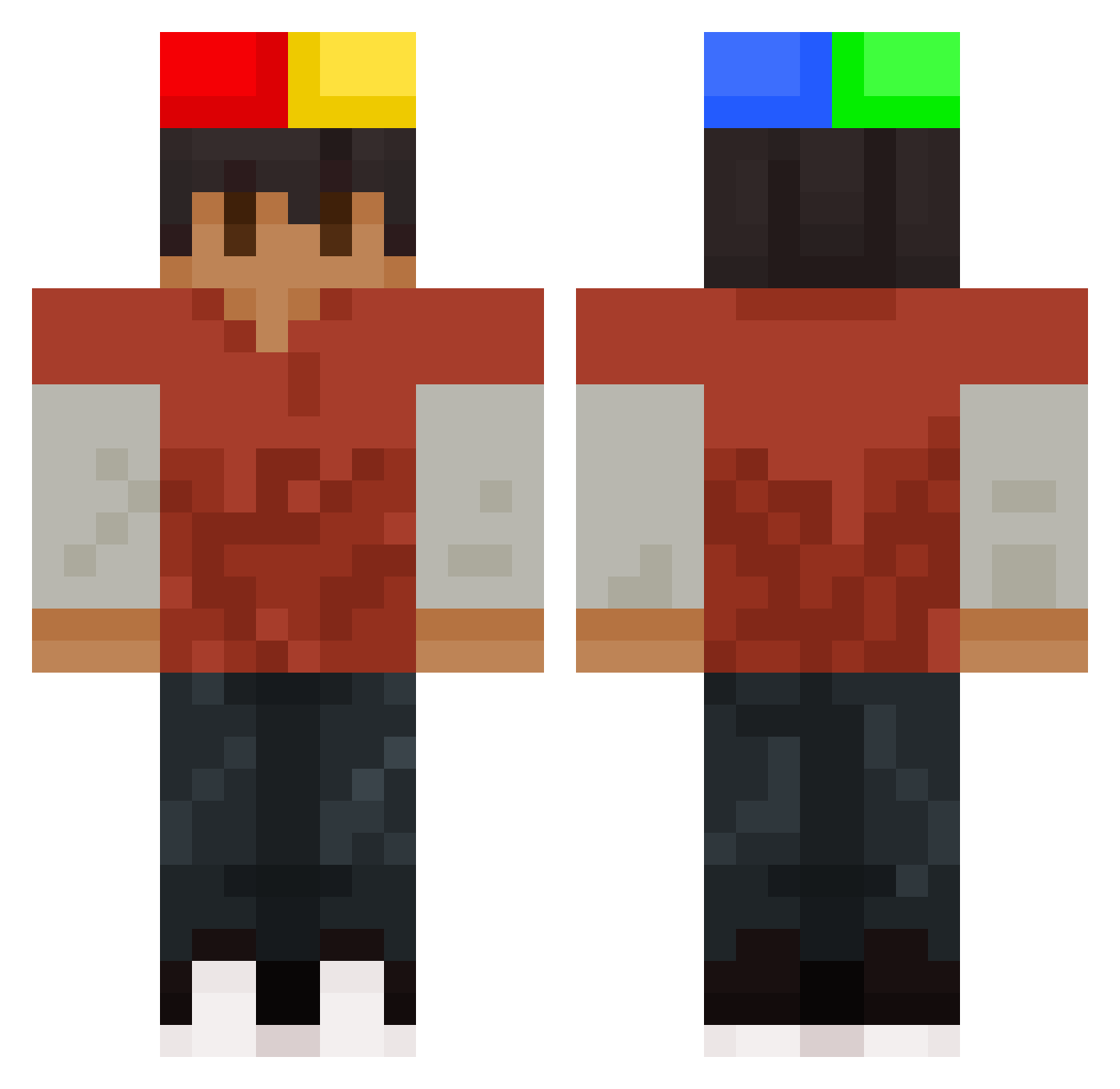 Valcry Minecraft skin, front and back view