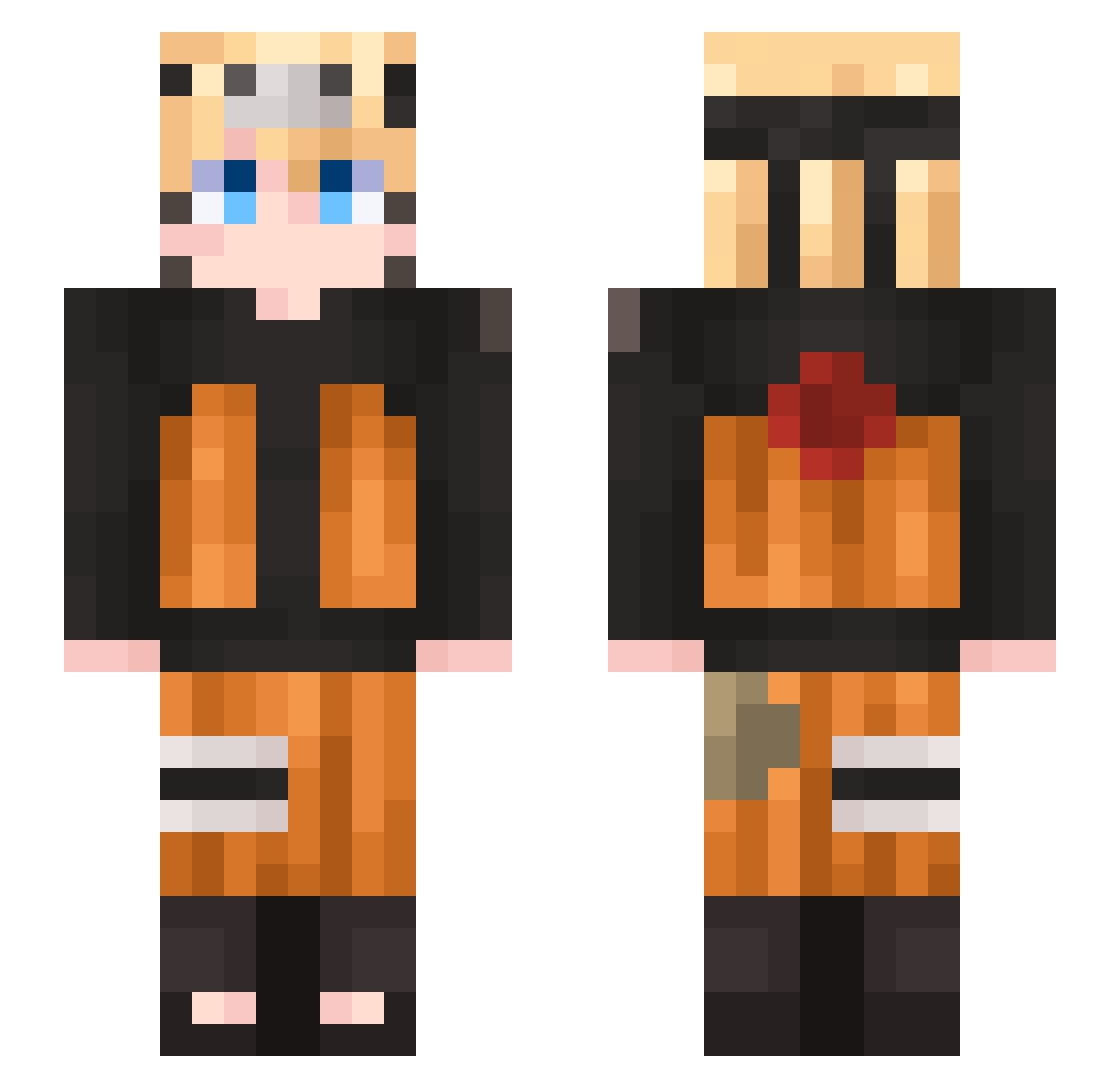 swagshungus Minecraft skin, front and back view
