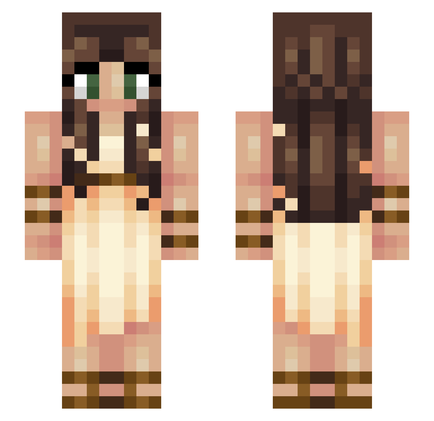 mintygirl19 Minecraft skin, front and back view