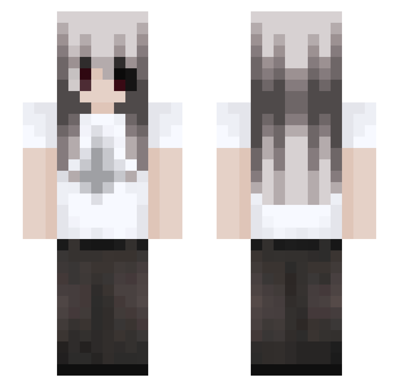 rashberry Minecraft skin, front and back view