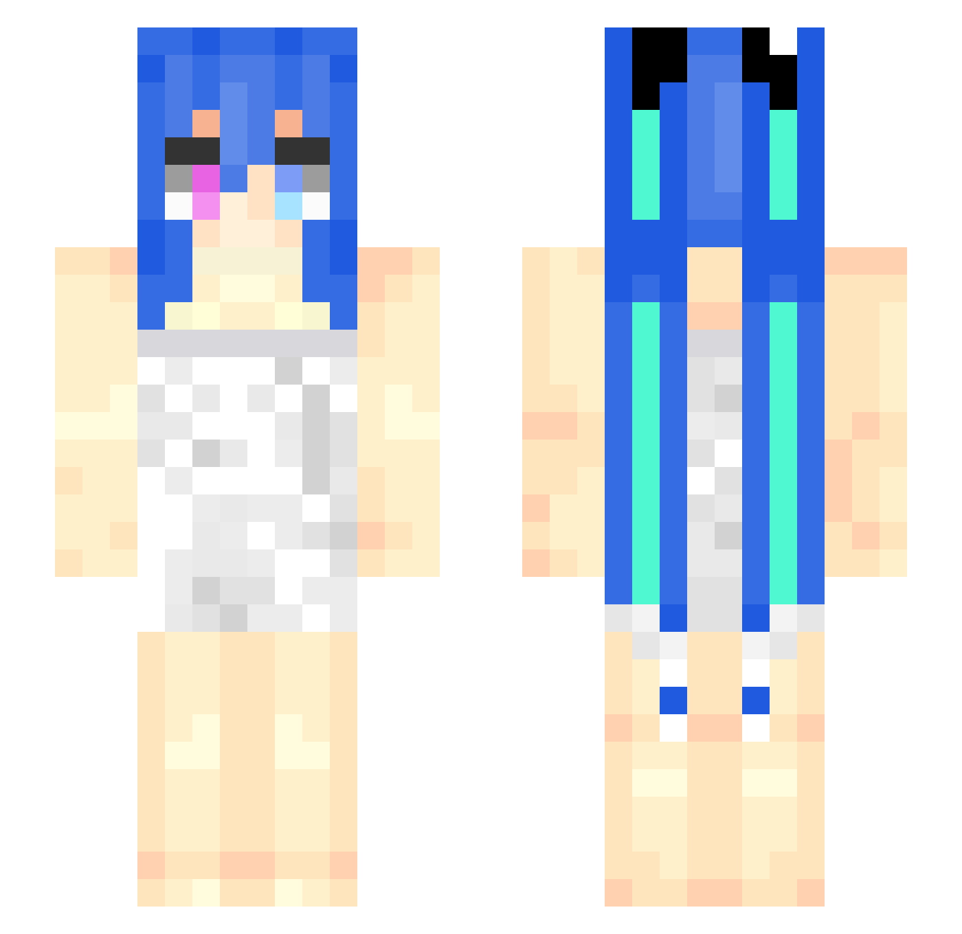 Janome1 Minecraft skin, front and back view