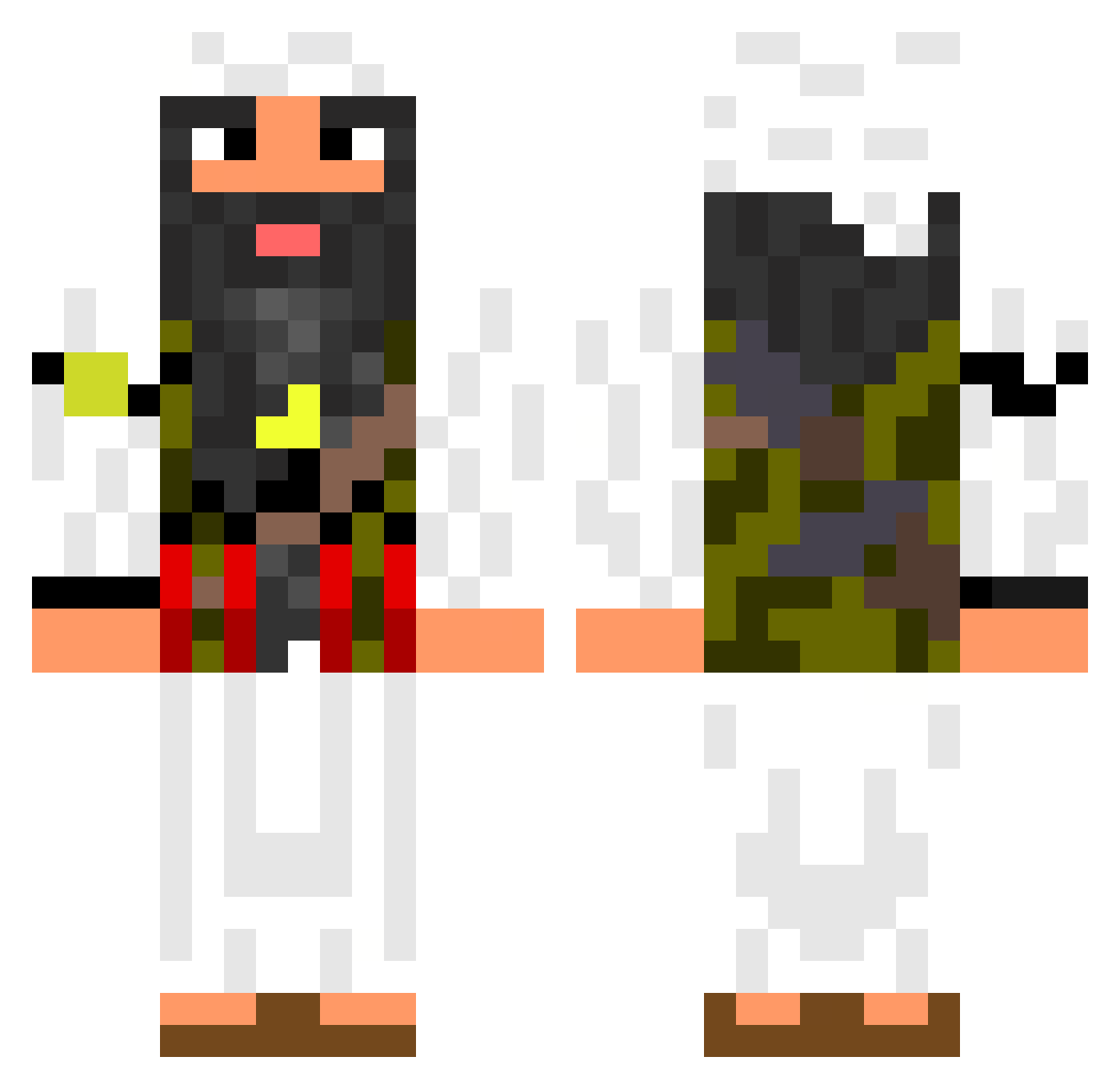 Sajad21 Minecraft skin, front and back view