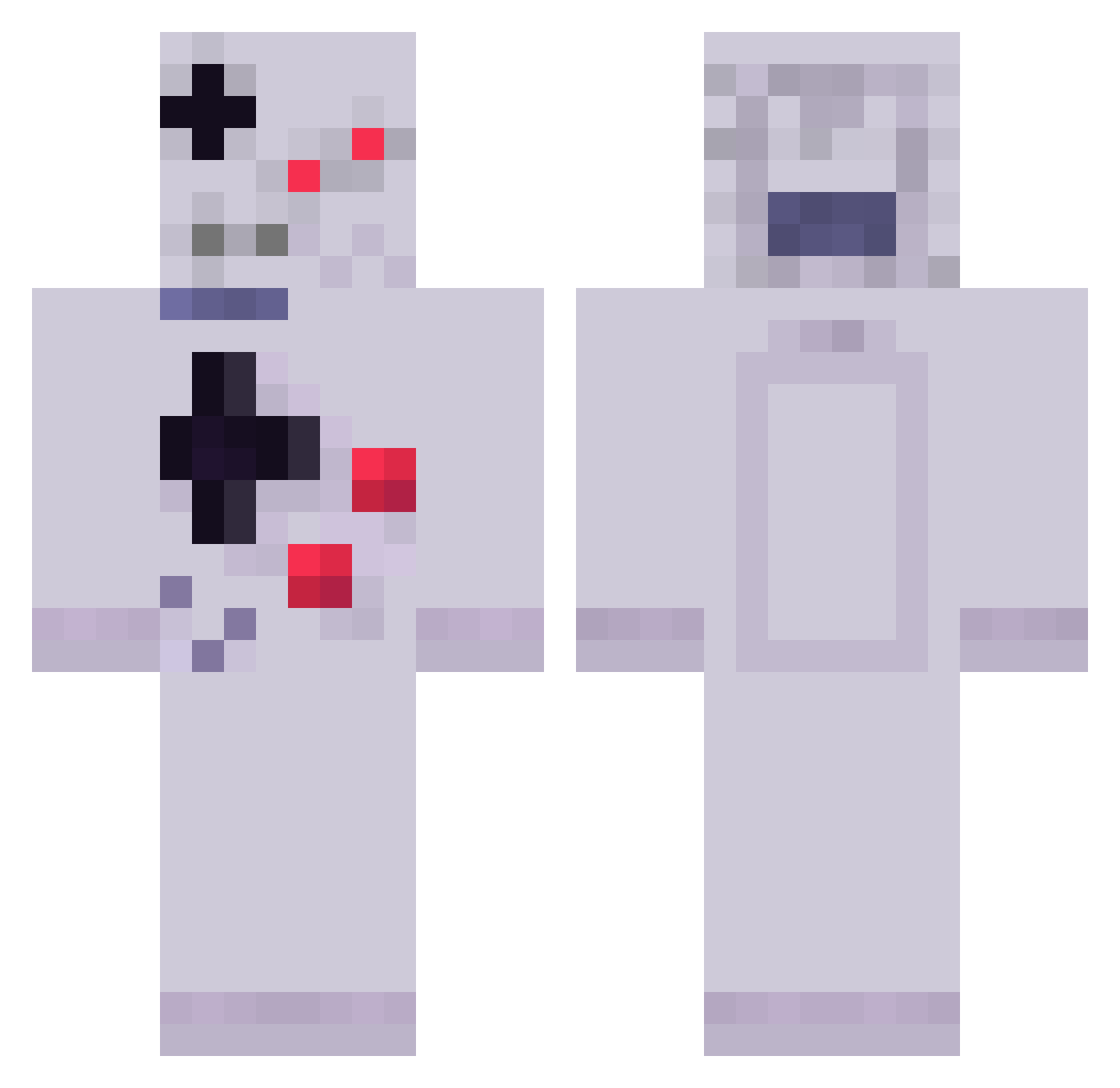 Papoutsosiko Minecraft skin, front and back view