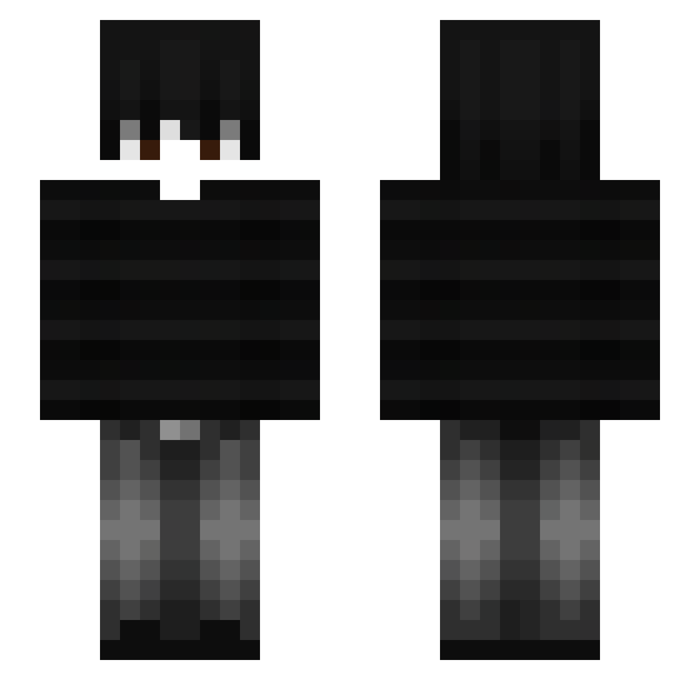mwller Minecraft skin, front and back view