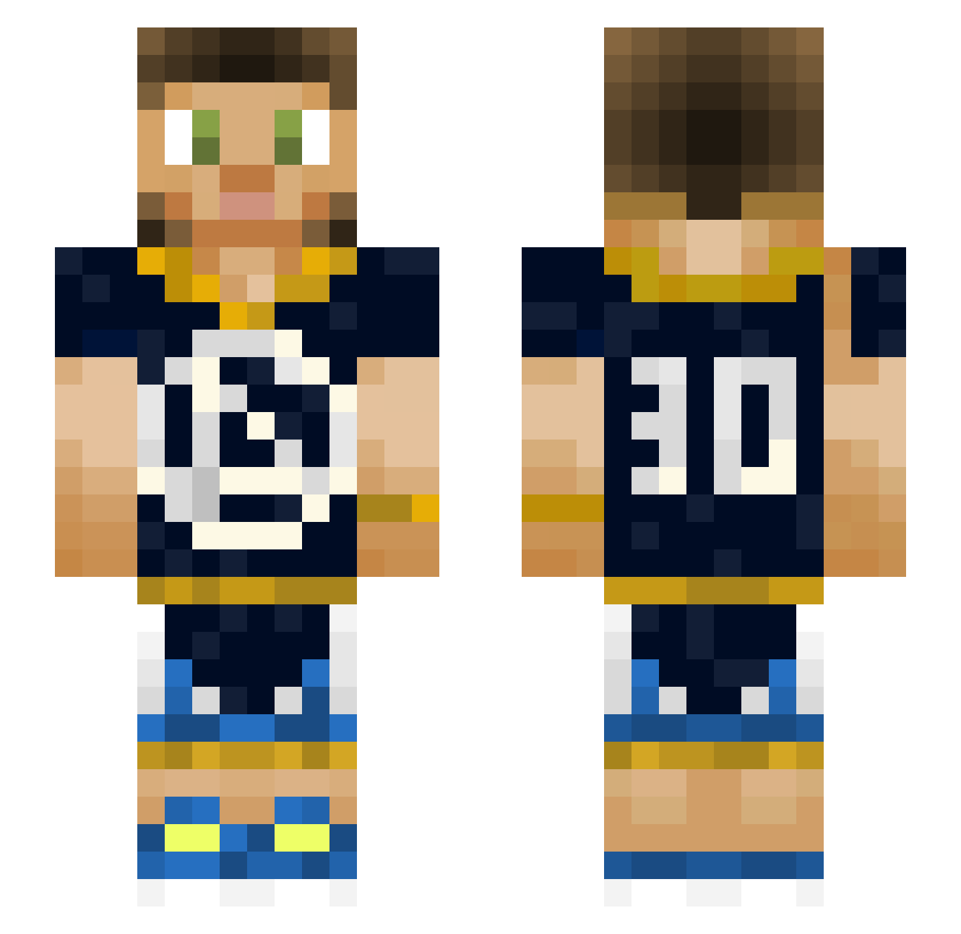 Risble Minecraft skin, front and back view
