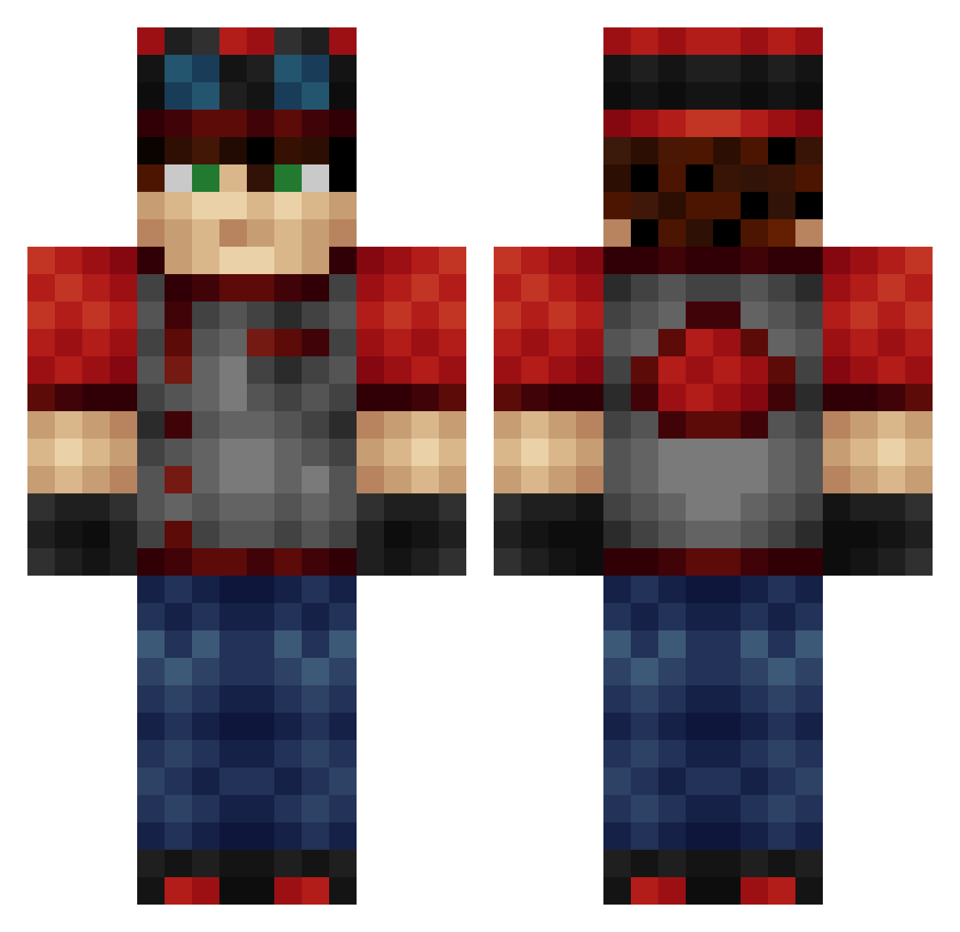 TheSteve3K Minecraft skin, front and back view