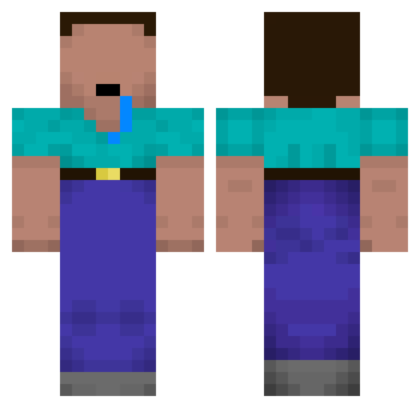 AradplayZ Minecraft skin, front and back view