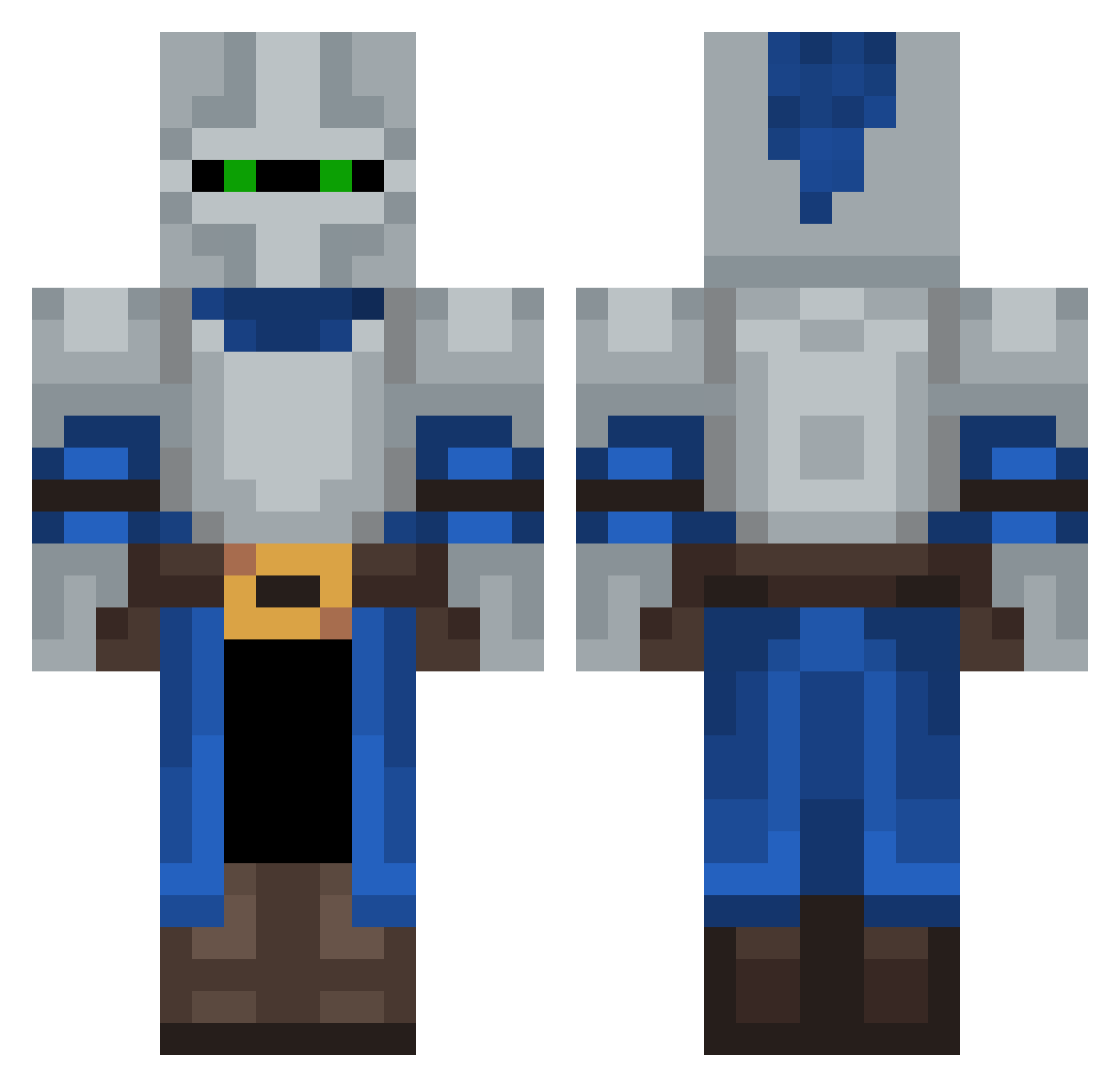 Slyffers Minecraft skin, front and back view
