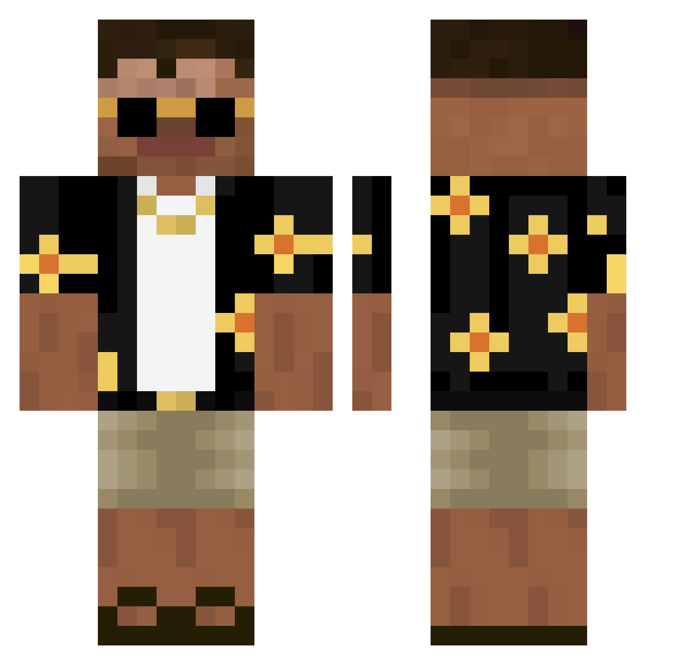 cowugly Minecraft skin, front and back view