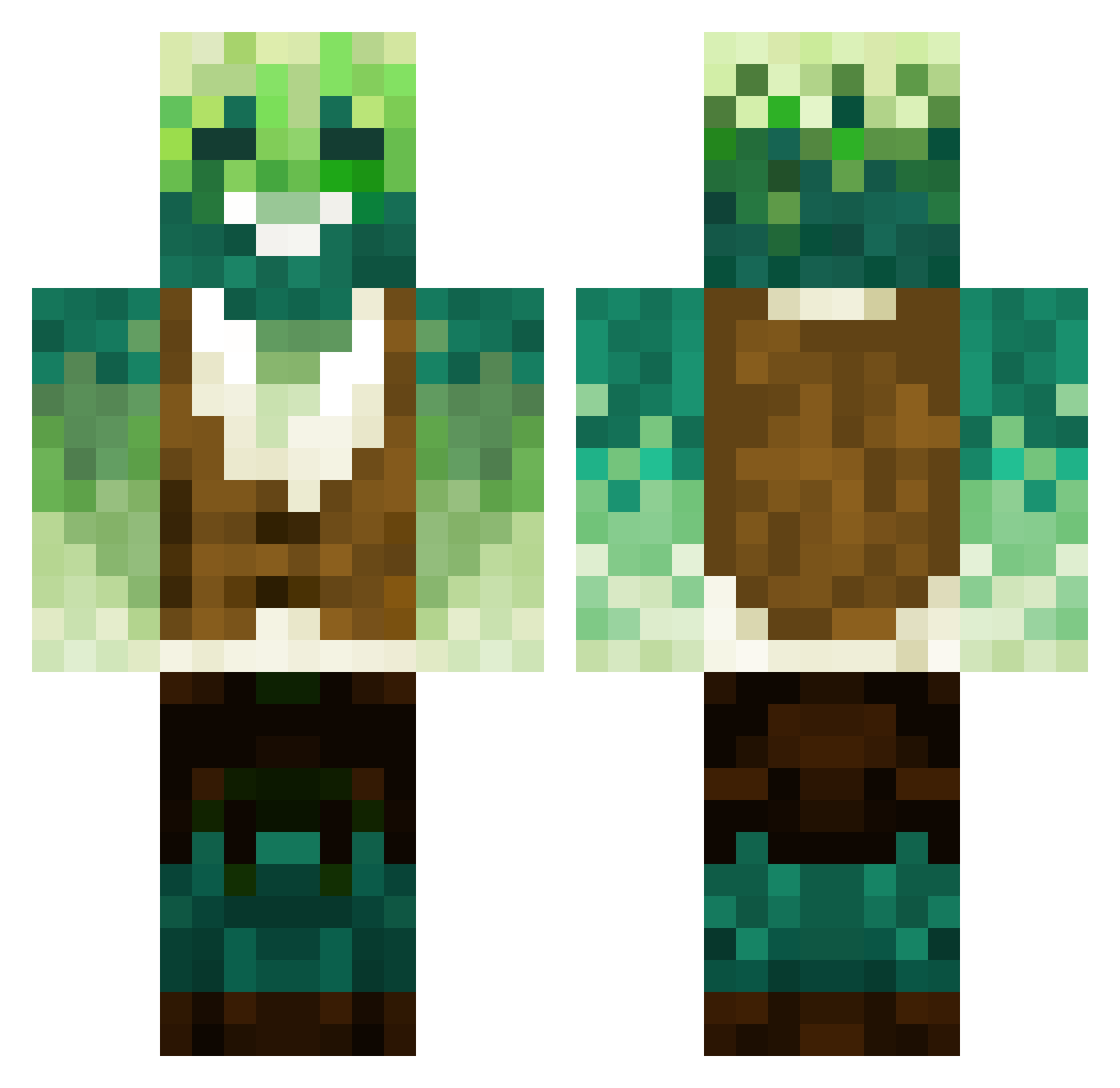 PinguinoCasual Minecraft skin, front and back view