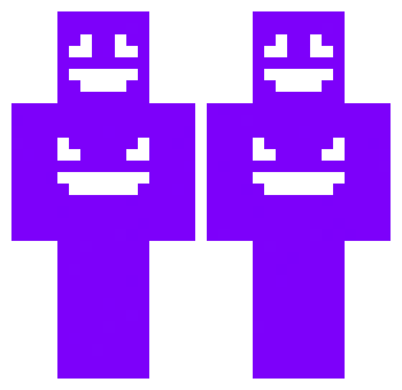 LeftyyGD Minecraft skin, front and back view
