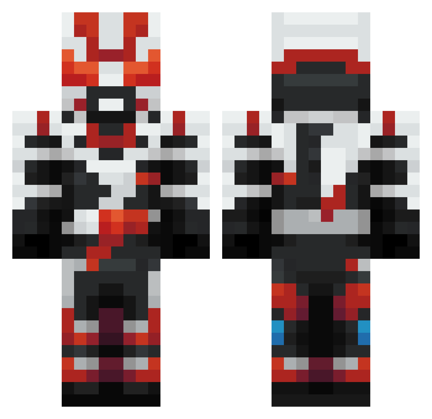Slabrain Minecraft skin, front and back view