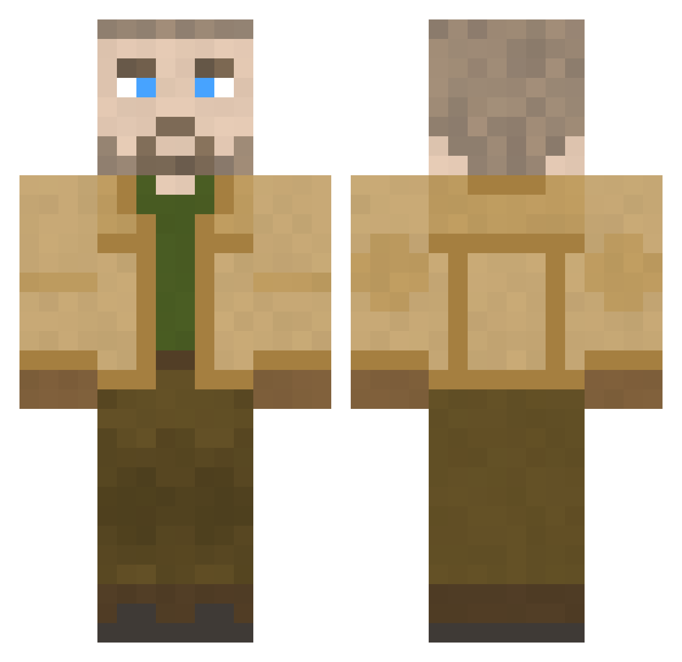 Fudgesicle Minecraft skin, front and back view