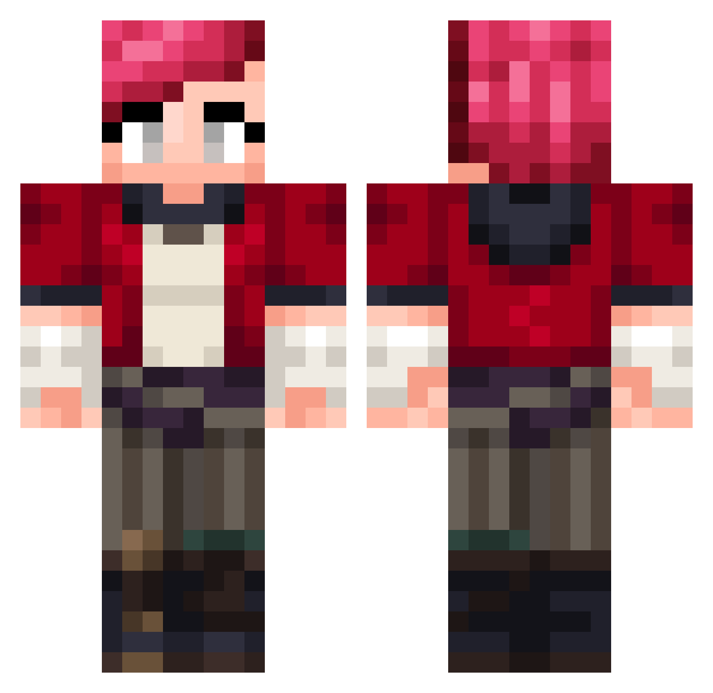 w0jek1 Minecraft skin, front and back view