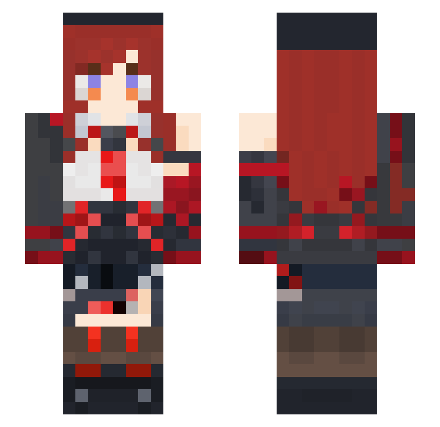 LynnNekoSan Minecraft skin, front and back view
