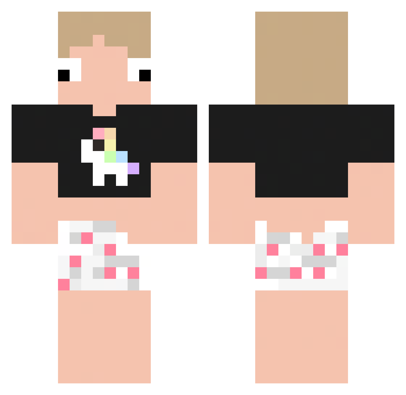 Sv2Wolfwjq Minecraft skin, front and back view