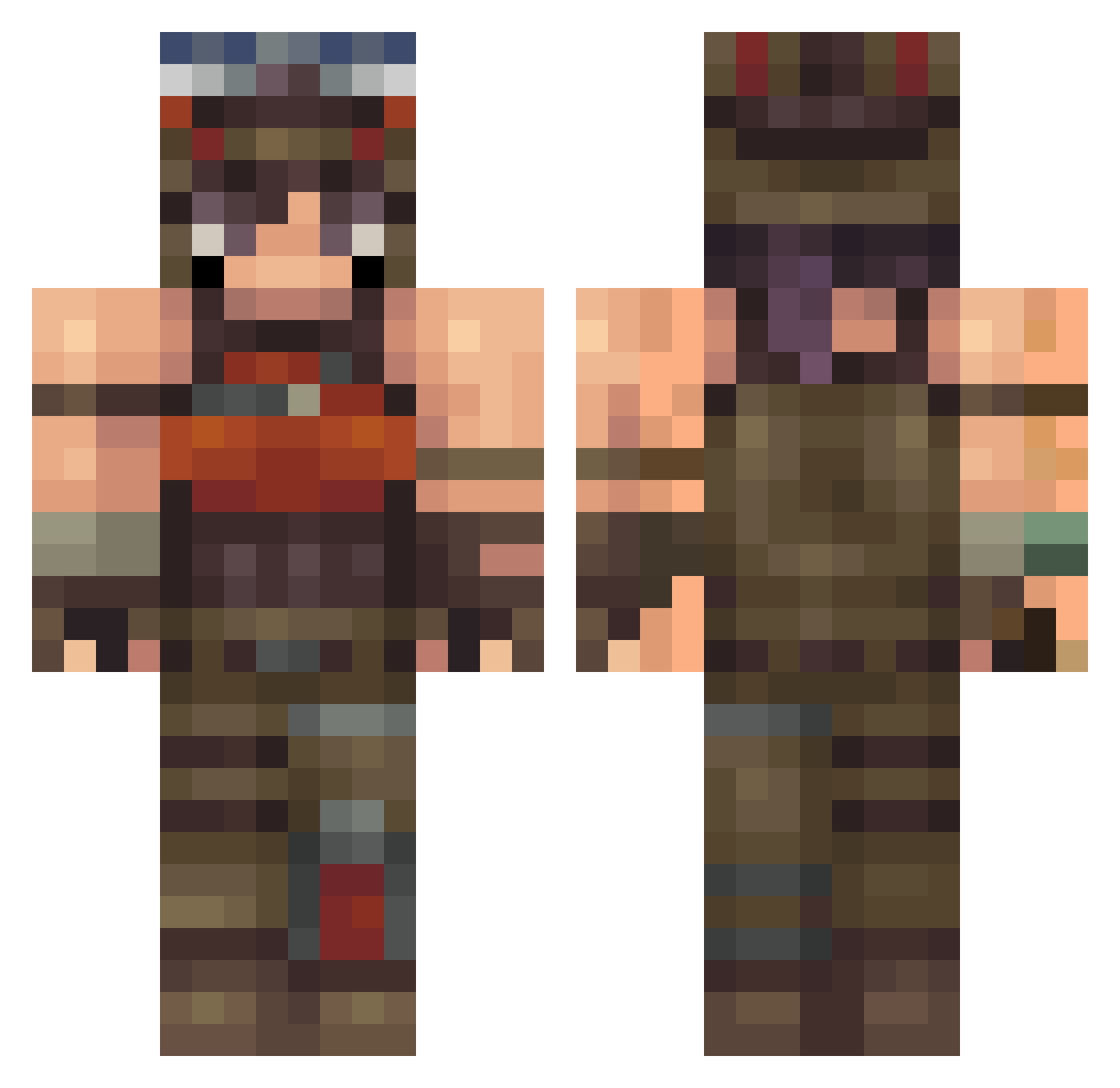 dalboeb Minecraft skin, front and back view