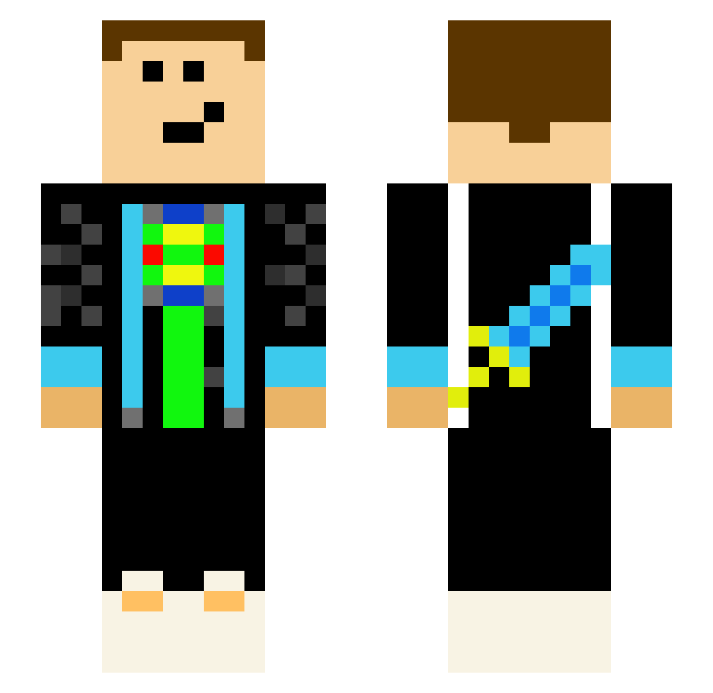 endzones Minecraft skin, front and back view