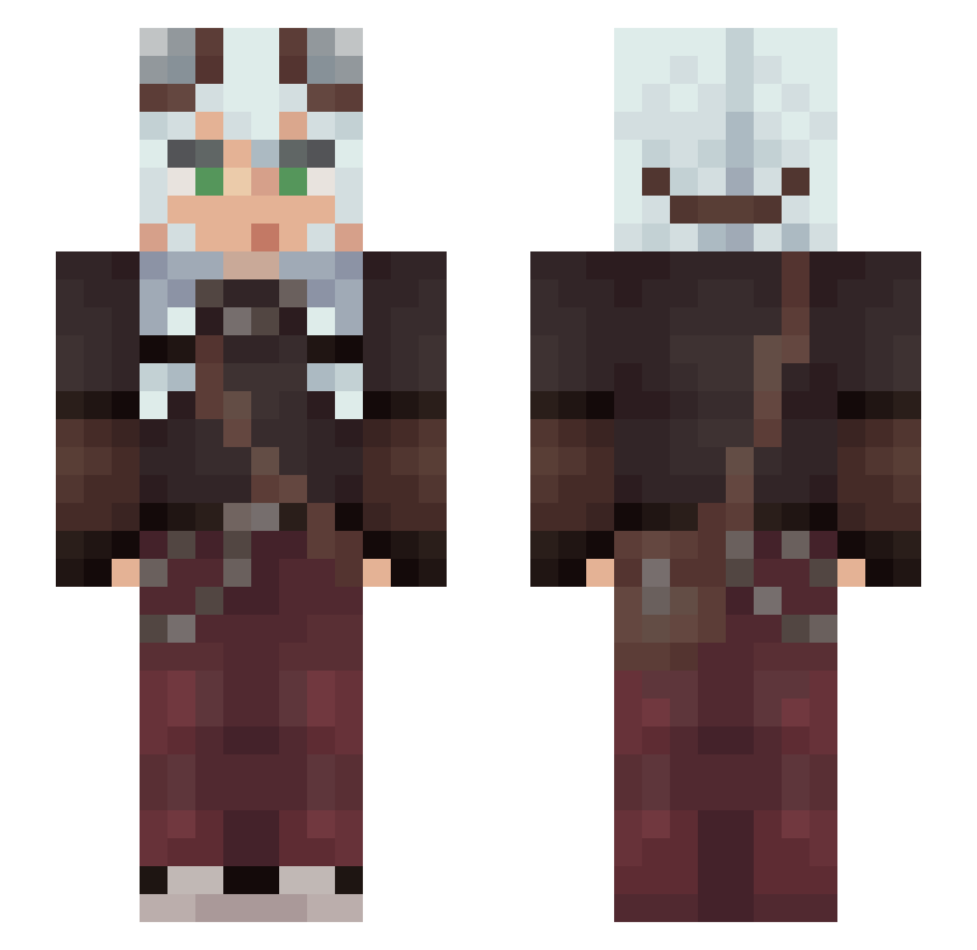 Tik544 Minecraft skin, front and back view