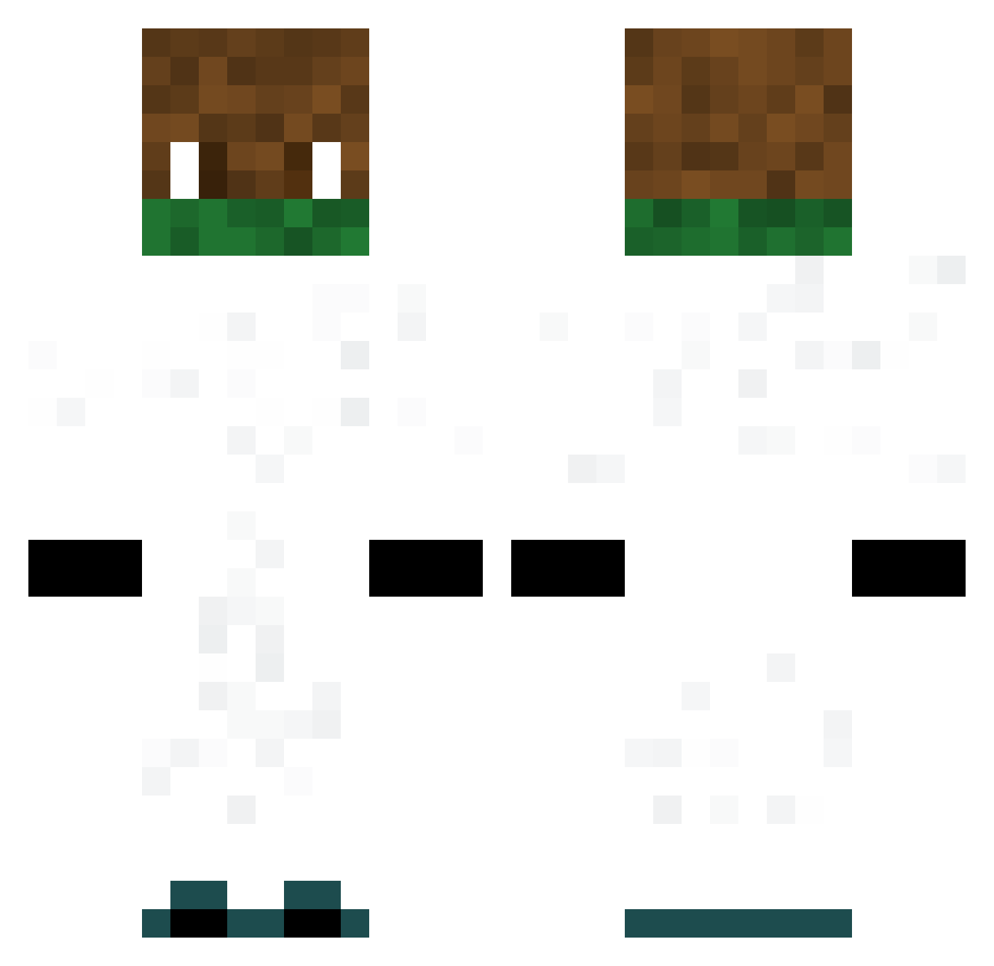 Pavedav Minecraft skin, front and back view