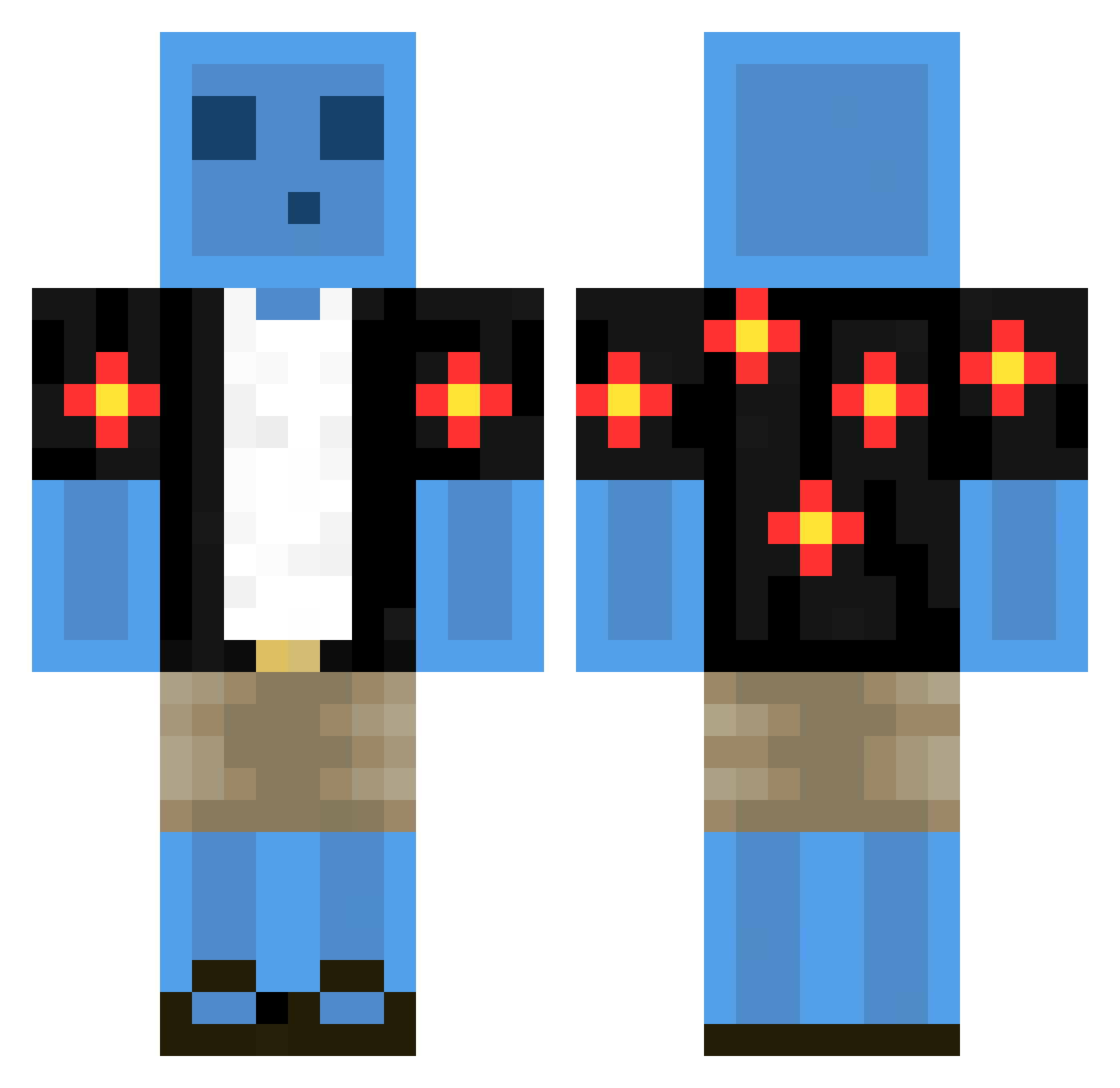 SpawnCrafter3 Minecraft skin, front and back view