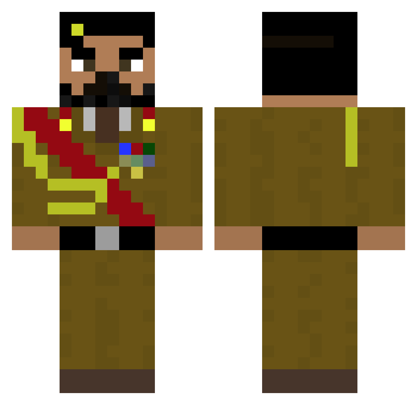 duckface127 Minecraft skin, front and back view