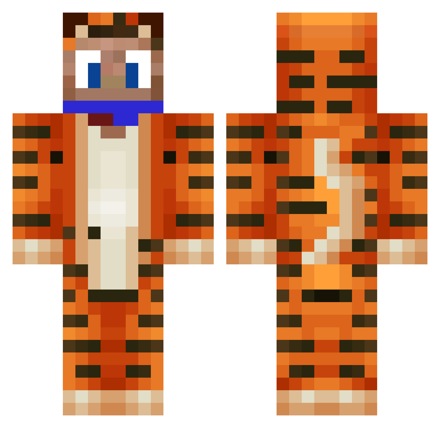 WLADDO Minecraft skin, front and back view