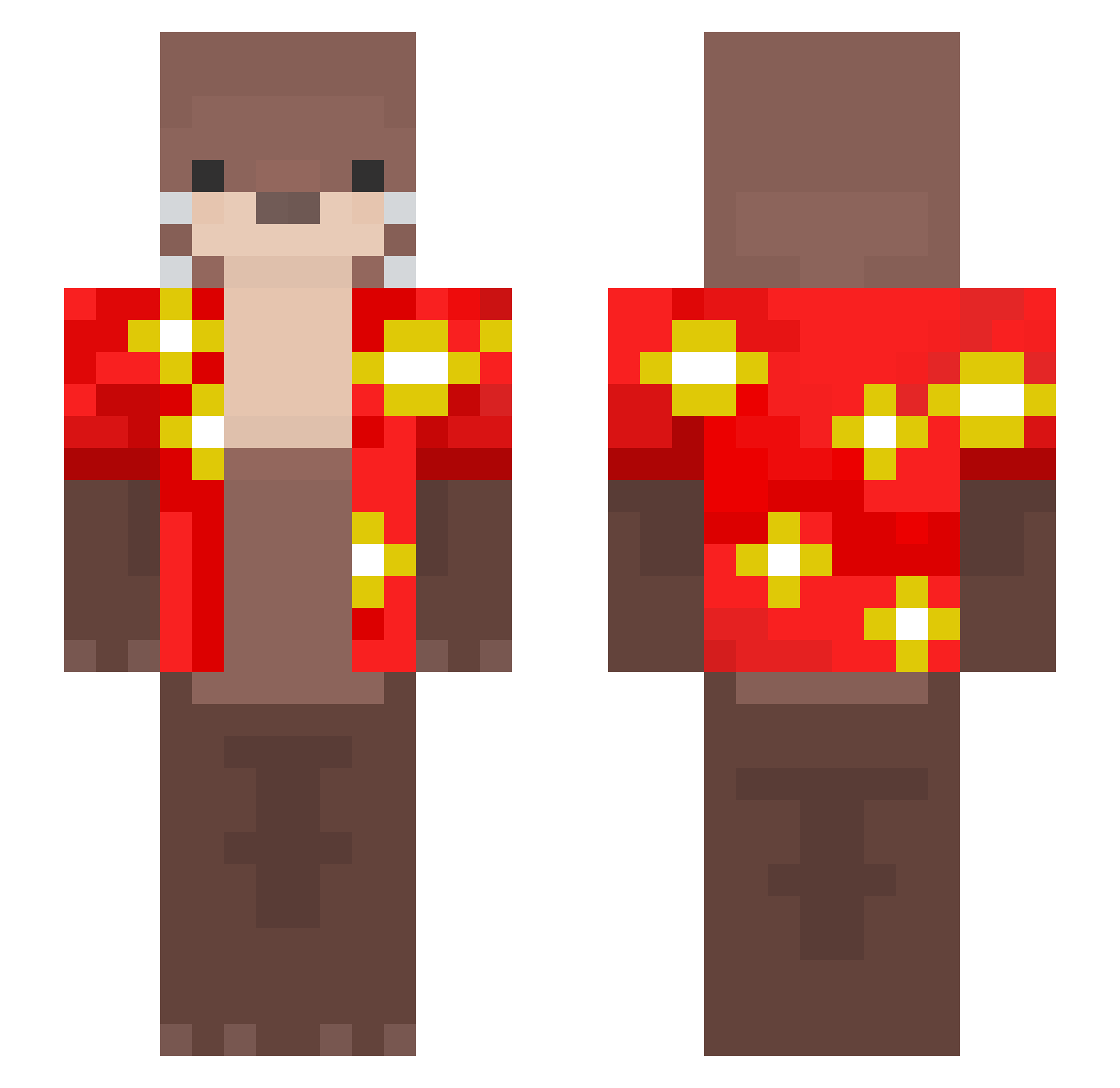 ntpg Minecraft skin, front and back view