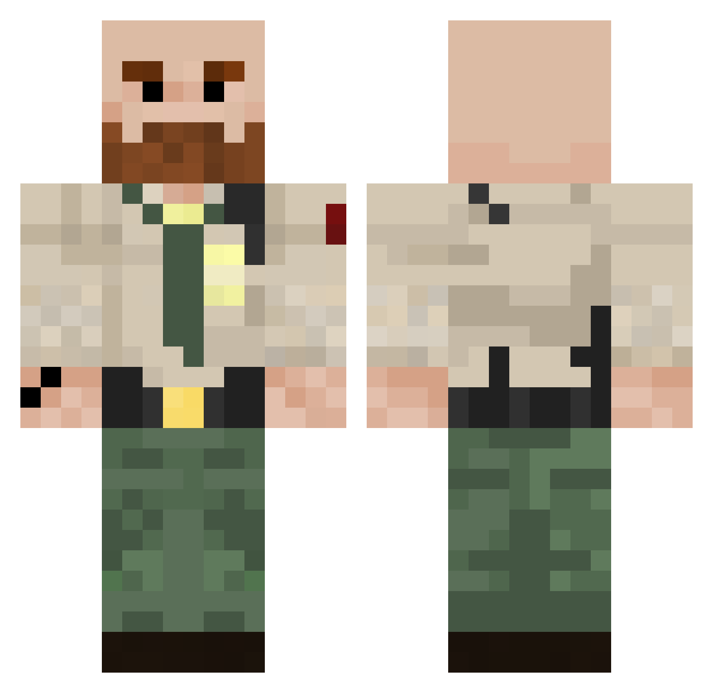 Ikac_XD Minecraft skin, front and back view