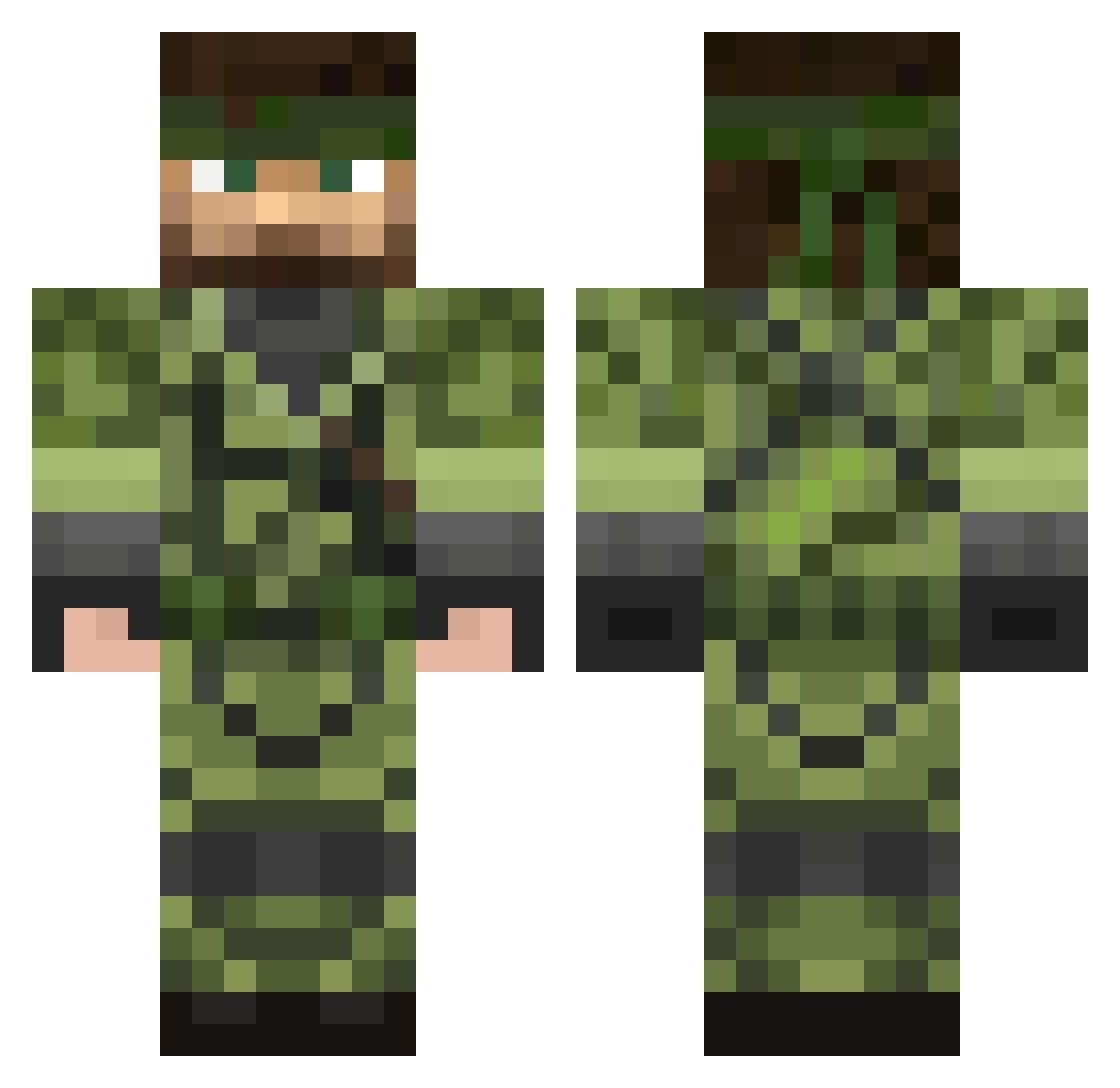 AshMemeMC Minecraft skin, front and back view