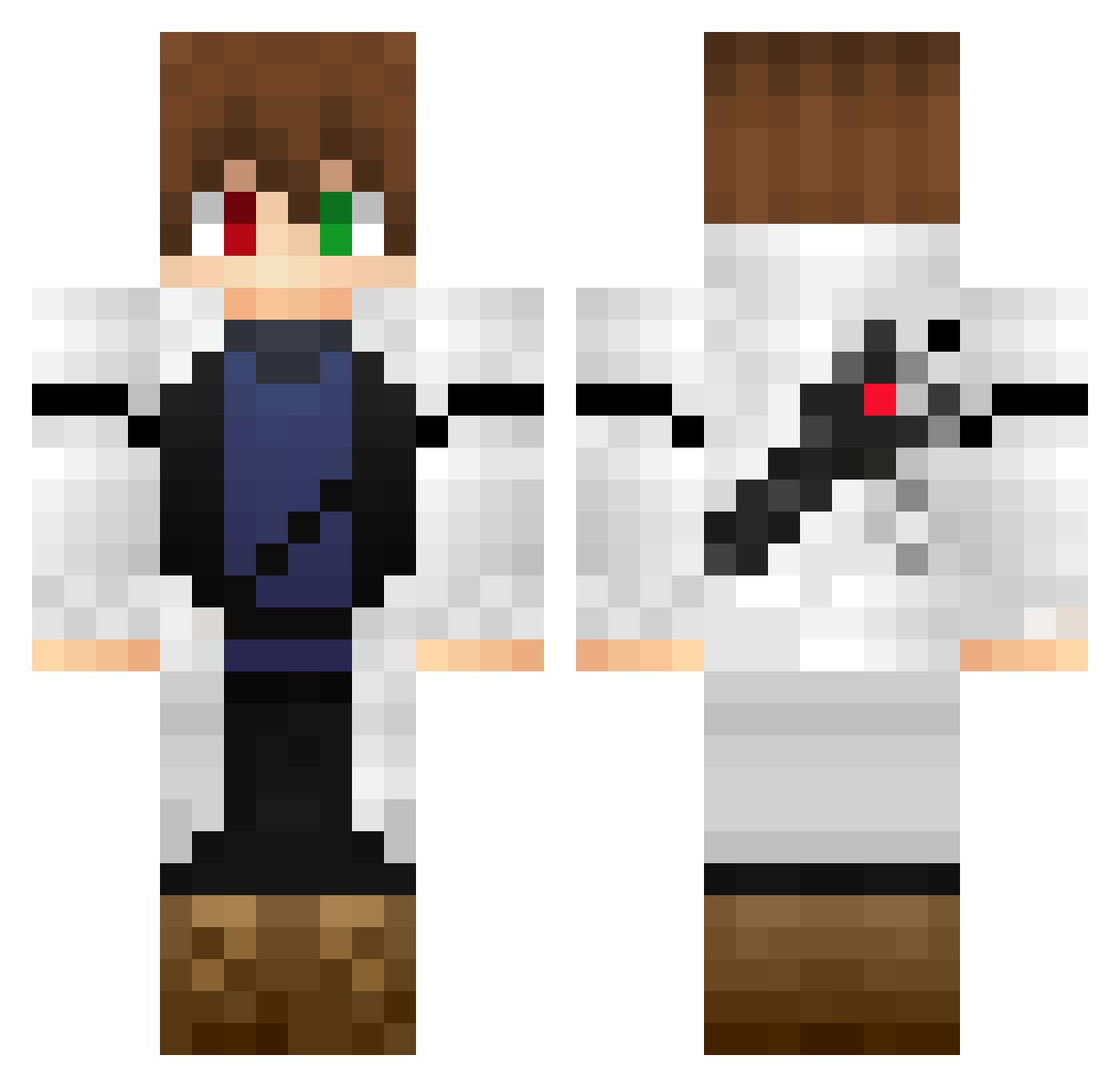 Mushigai Minecraft skin, front and back view