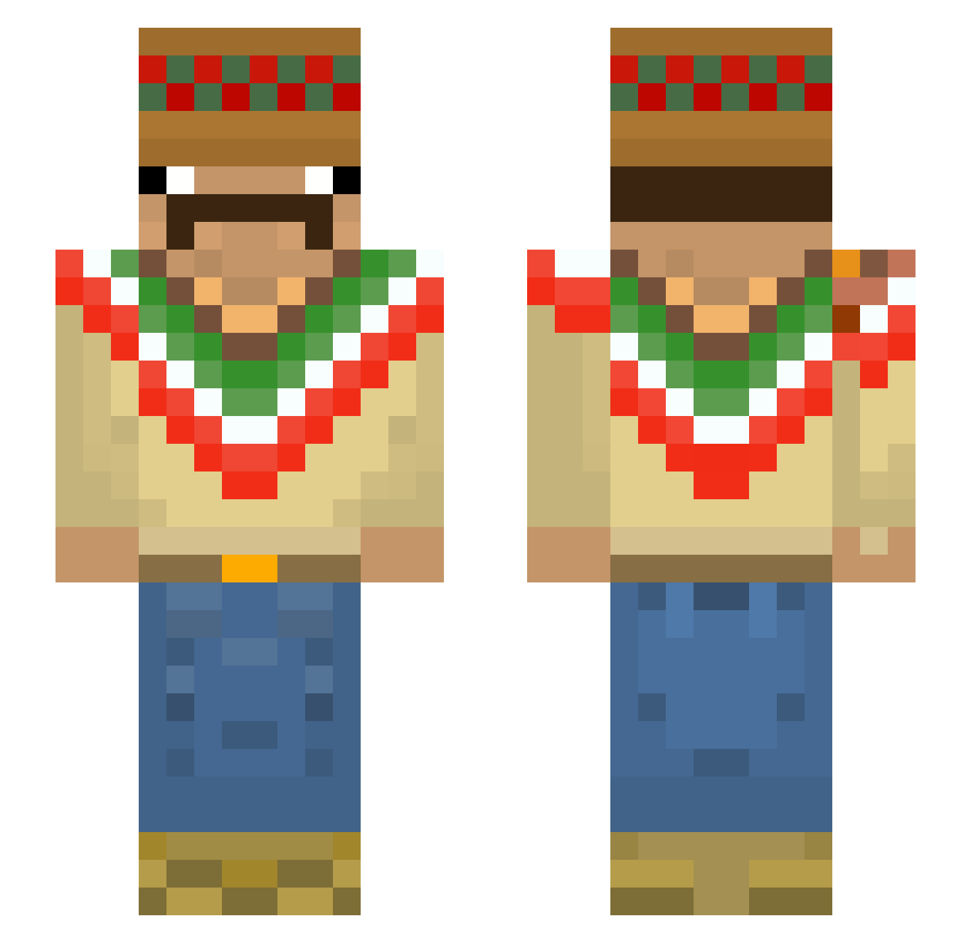 Economic_Nach0s Minecraft skin, front and back view