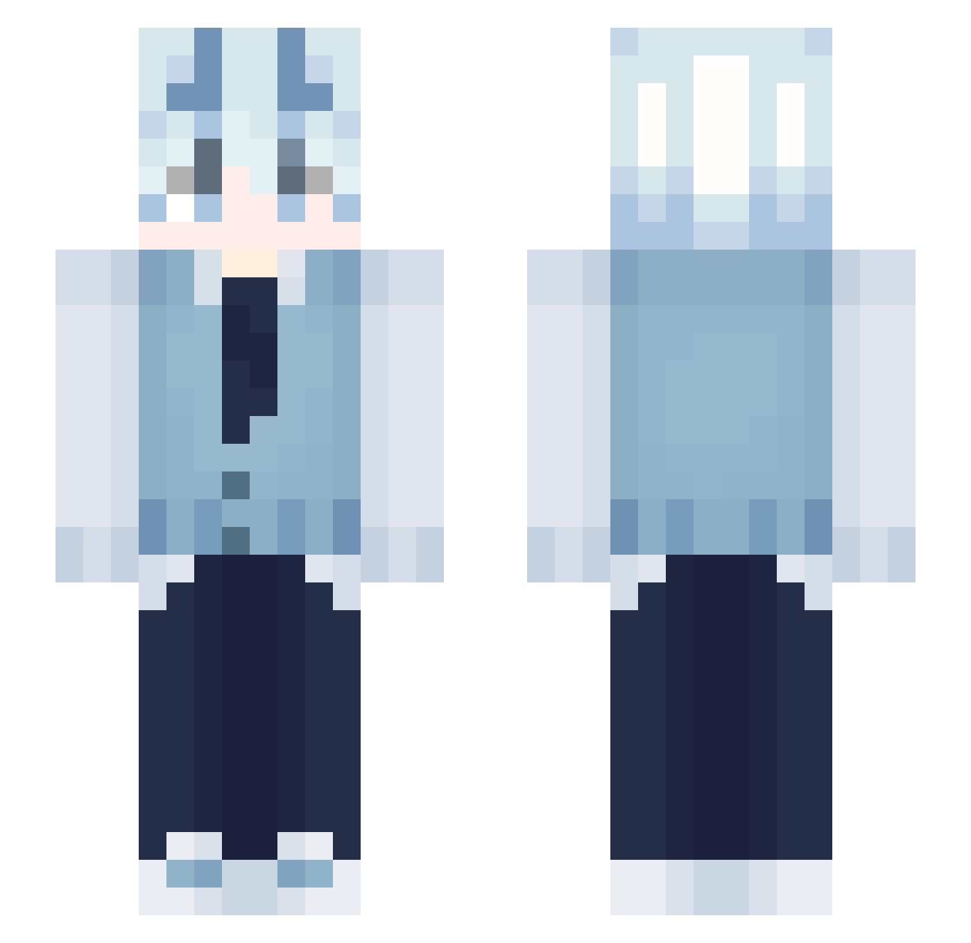 Vannillaz Minecraft skin, front and back view