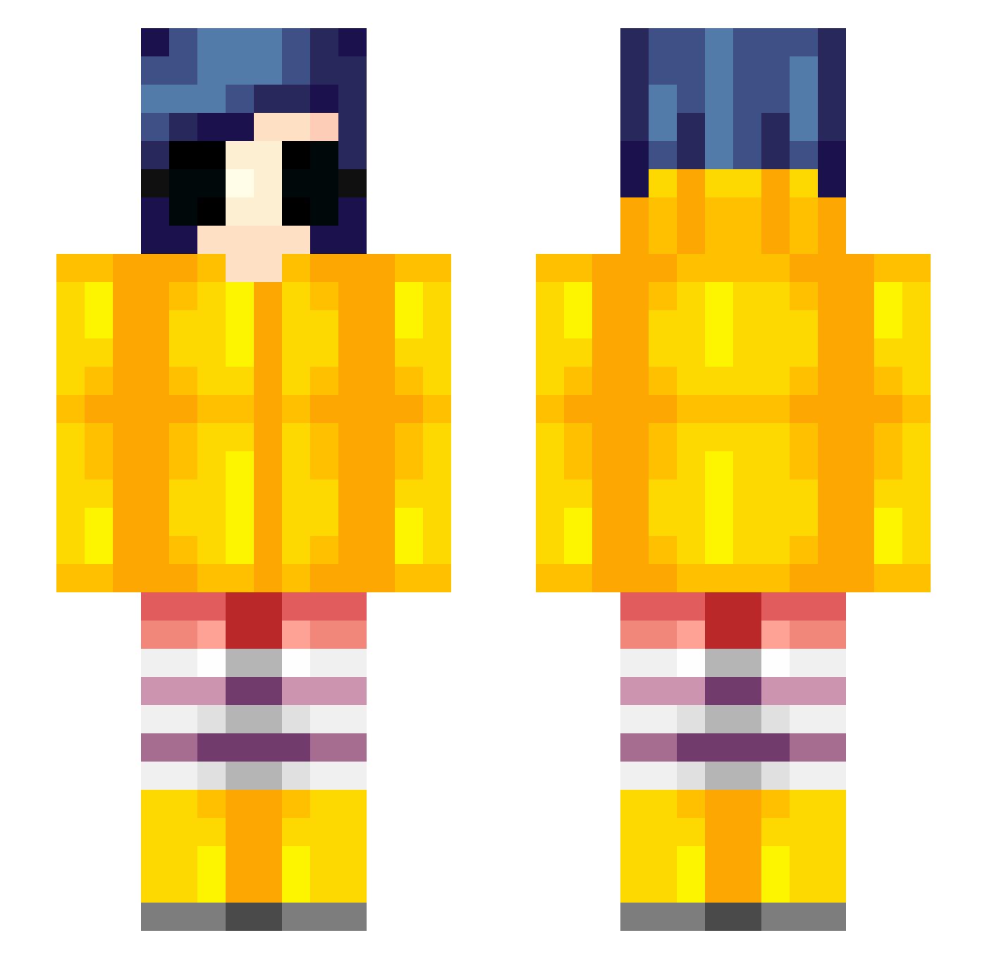 Prosodies Minecraft skin, front and back view
