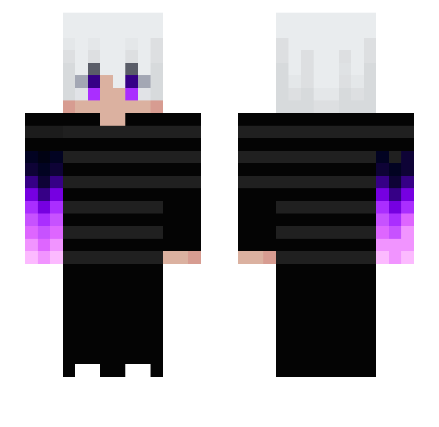 RavenGemStones Minecraft skin, front and back view