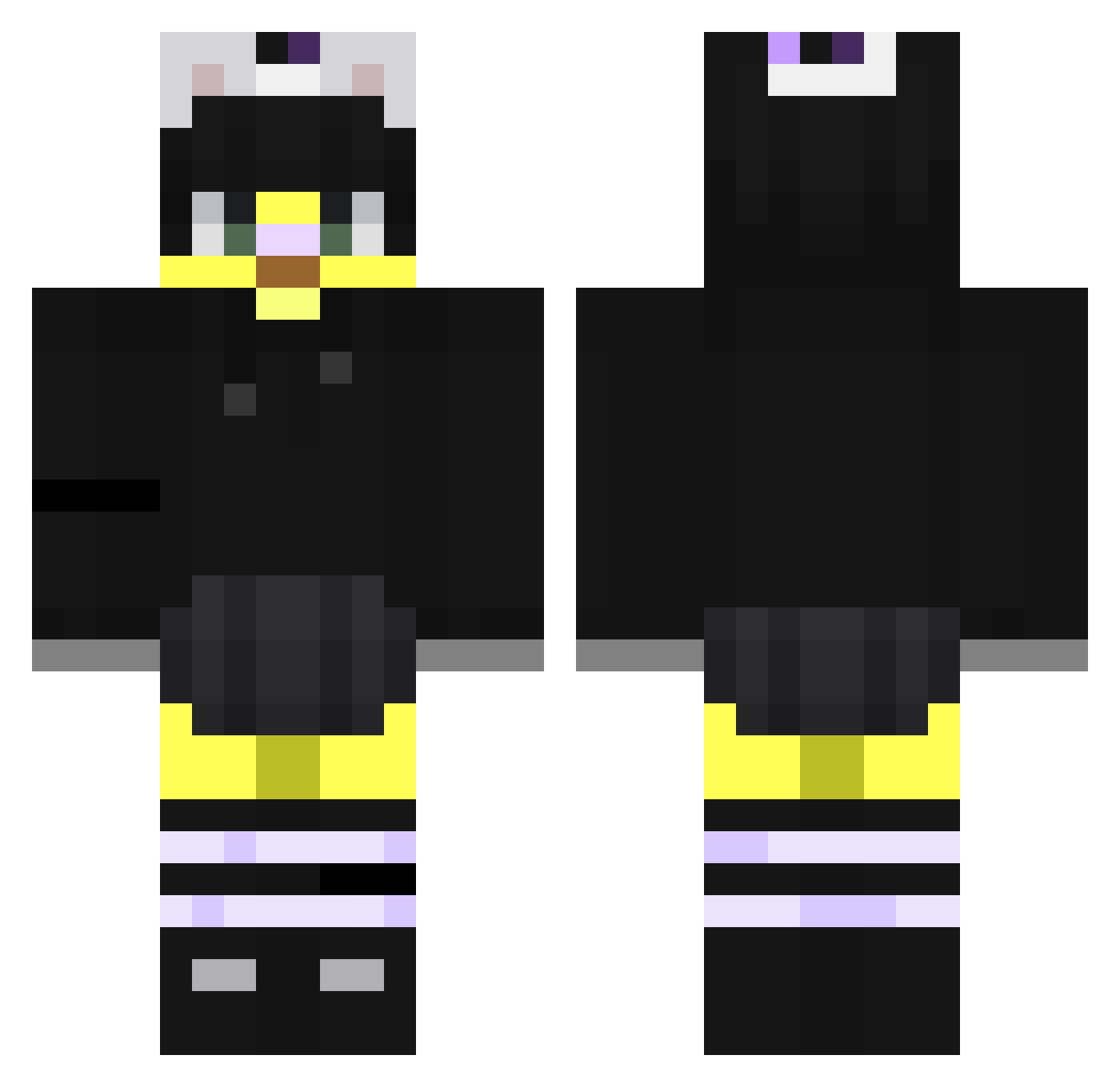 DuckKing2137 Minecraft skin, front and back view