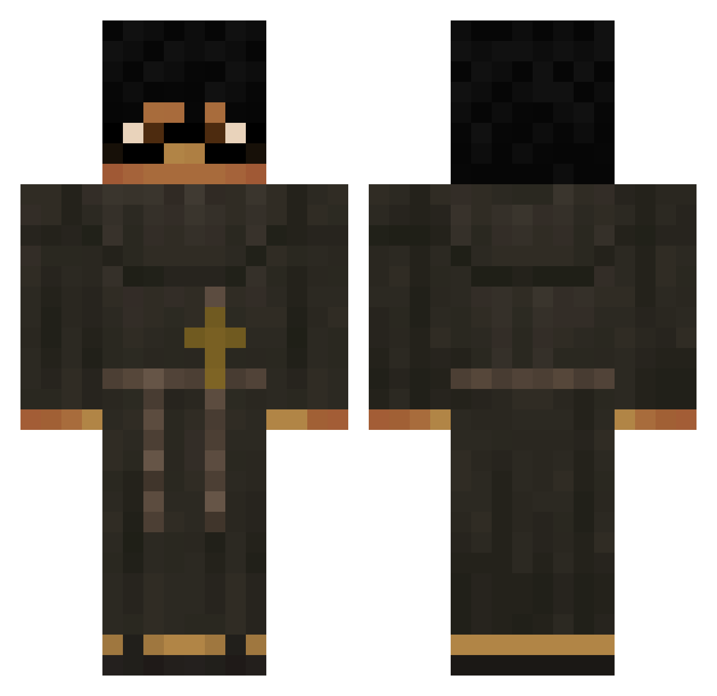 nomiroh Minecraft skin, front and back view