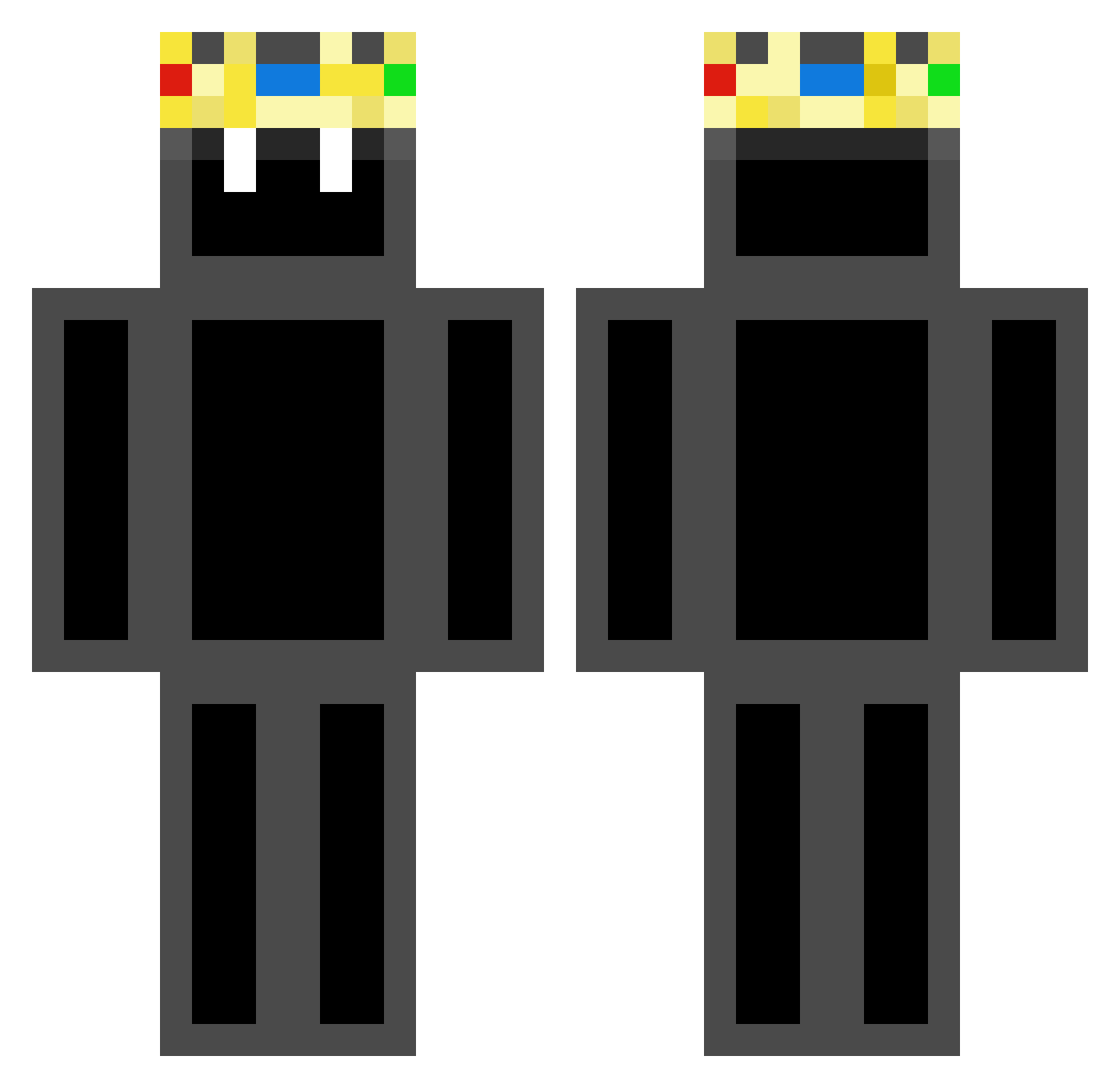 TomTom710 Minecraft skin, front and back view