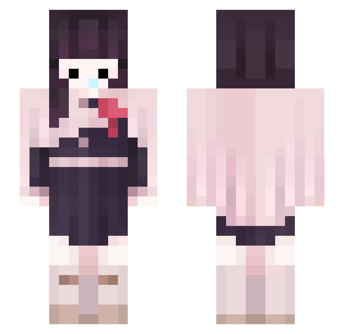 ju_916 Minecraft skin, front and back view