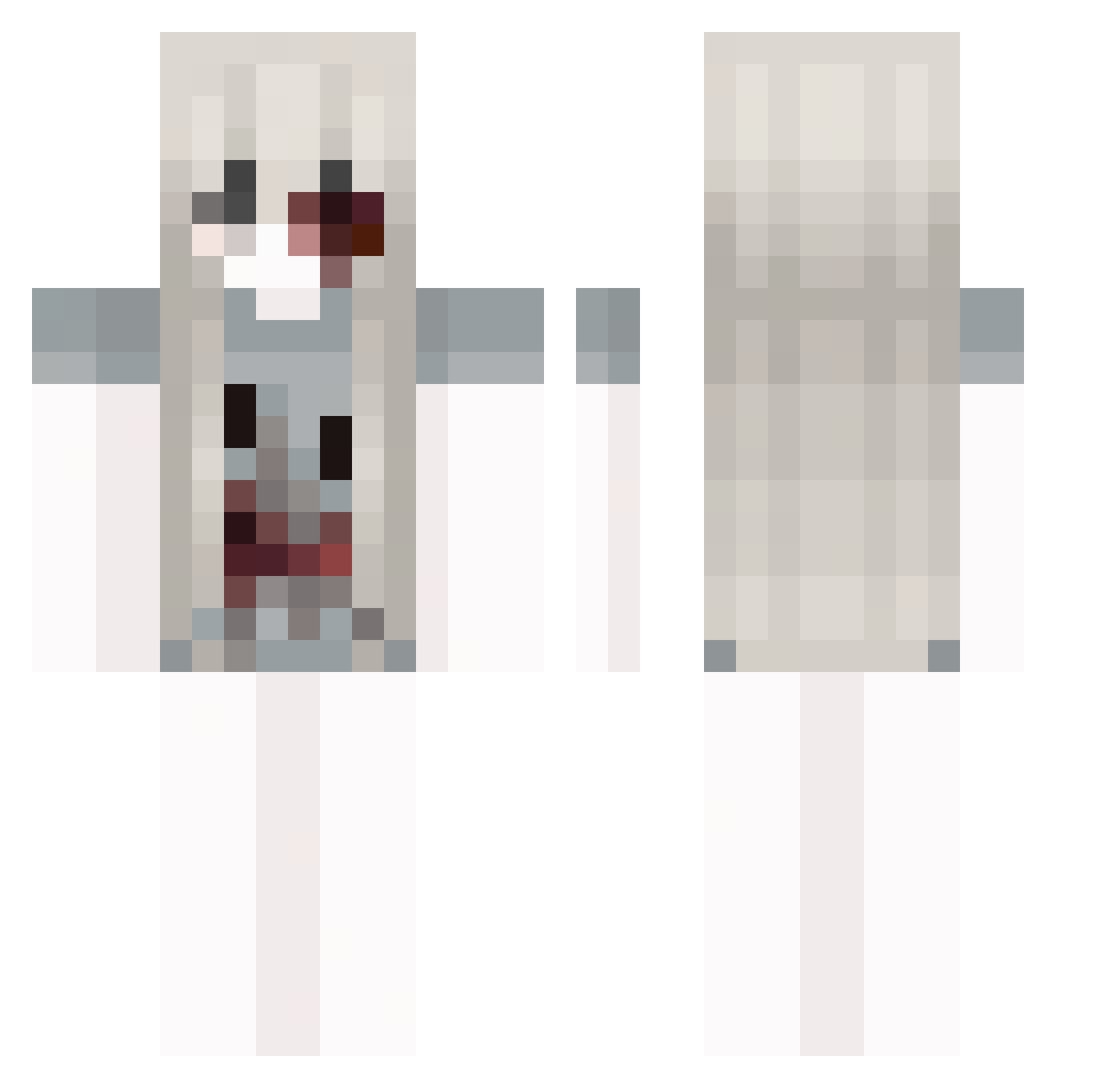 Vaonos Minecraft skin, front and back view