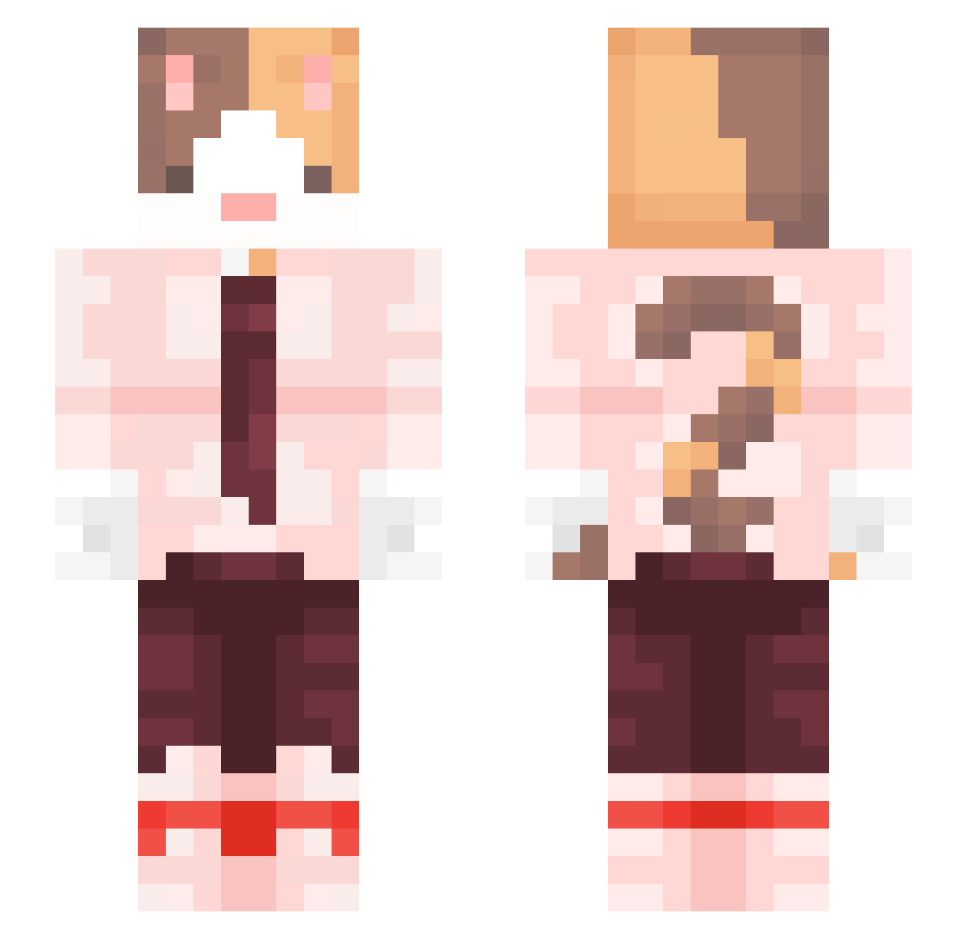 teshcka Minecraft skin, front and back view