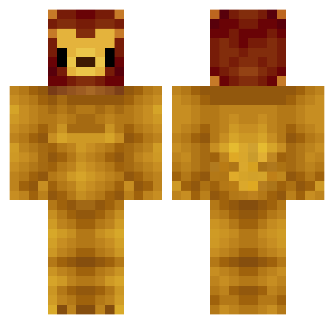 Talapcik Minecraft skin, front and back view
