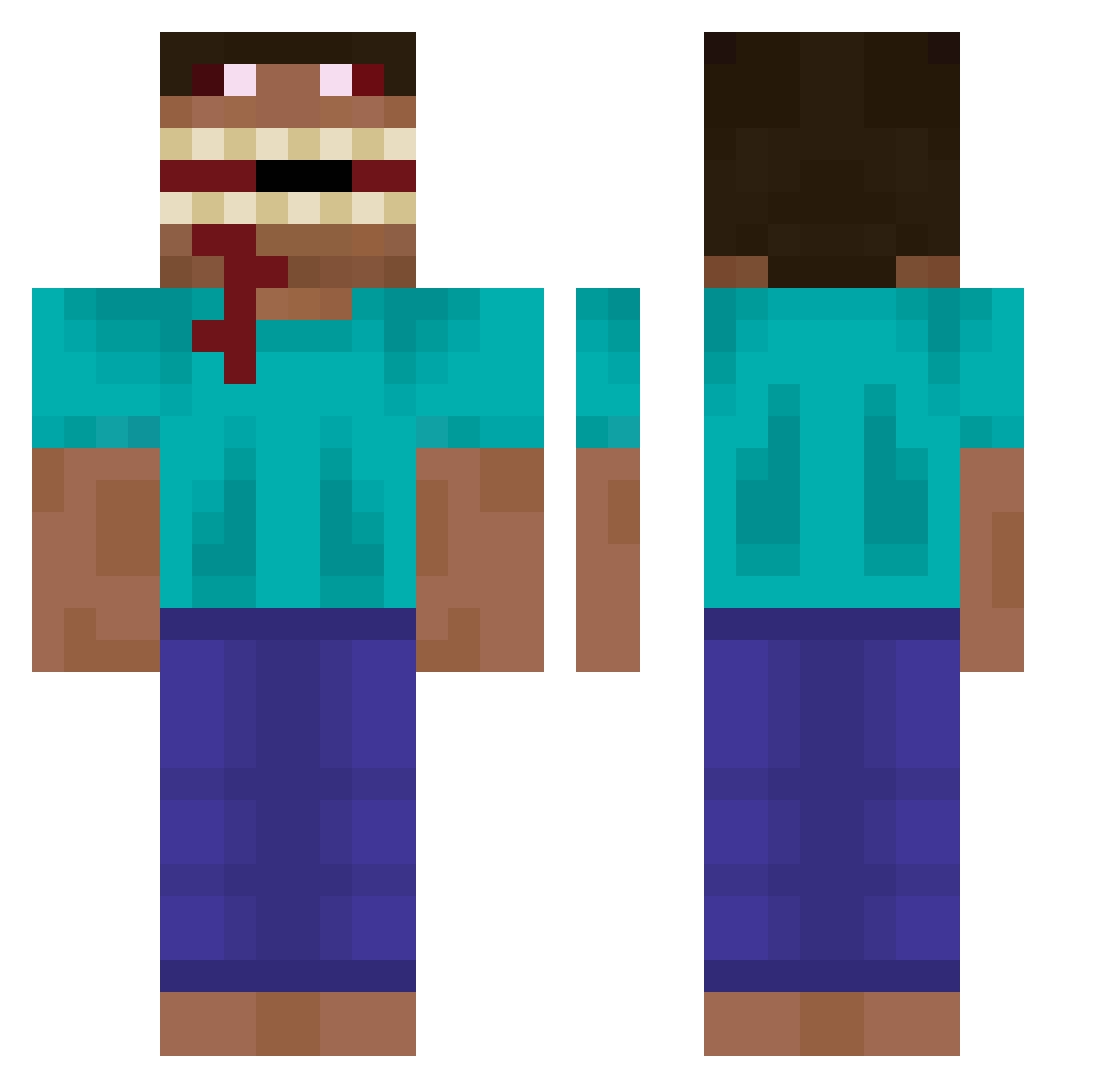 FireWizardMan Minecraft skin, front and back view