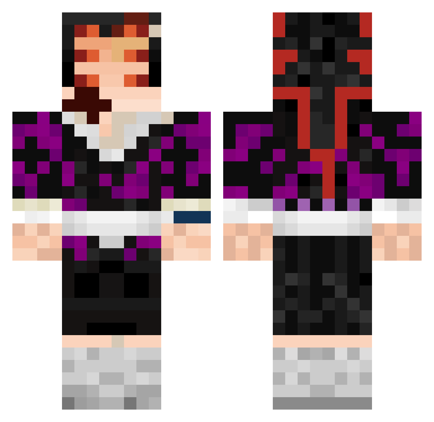 J4nnGamer Minecraft skin, front and back view