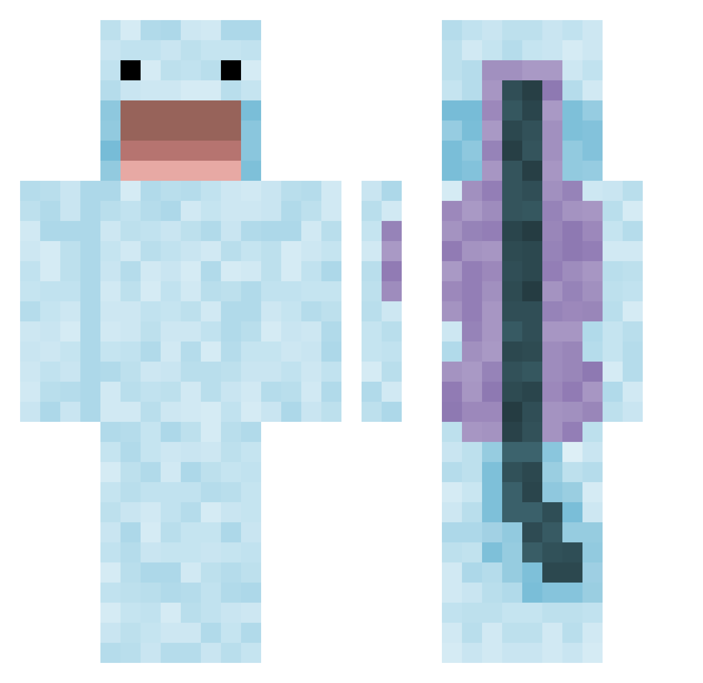 Xiorai Minecraft skin, front and back view