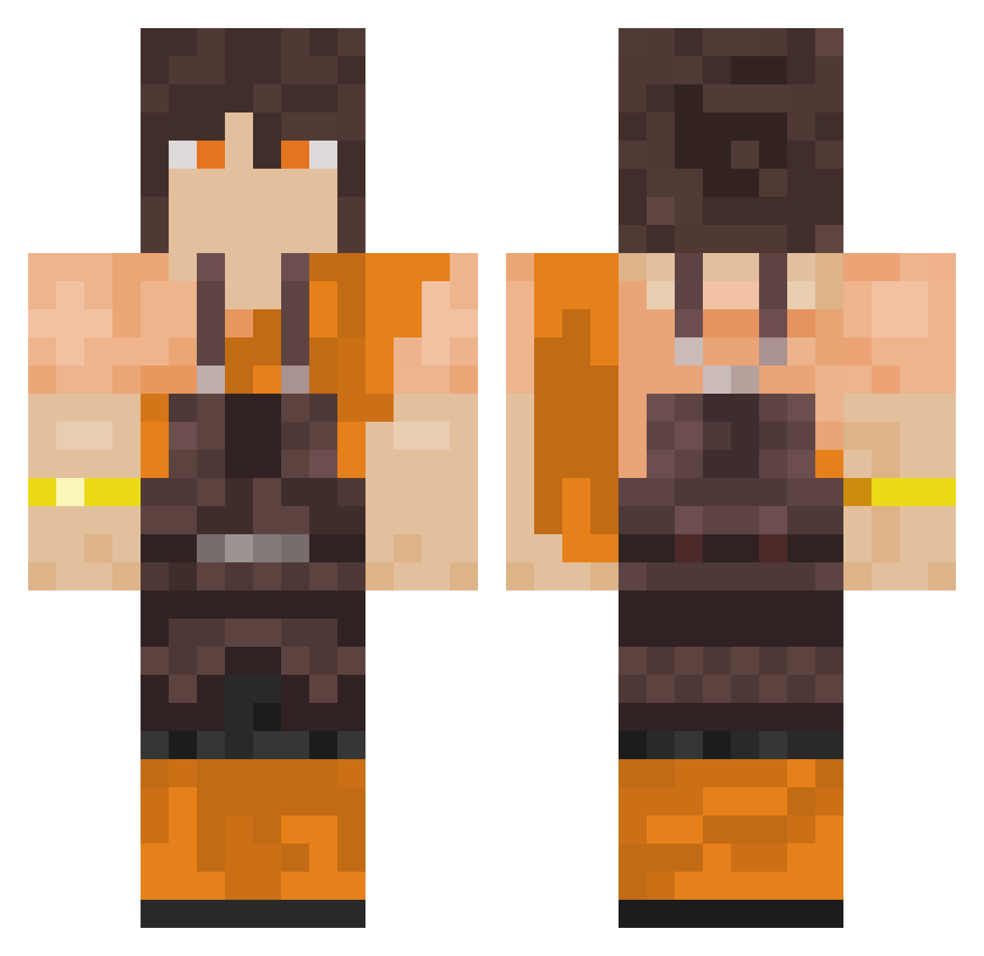 Jaroogaa Minecraft skin, front and back view