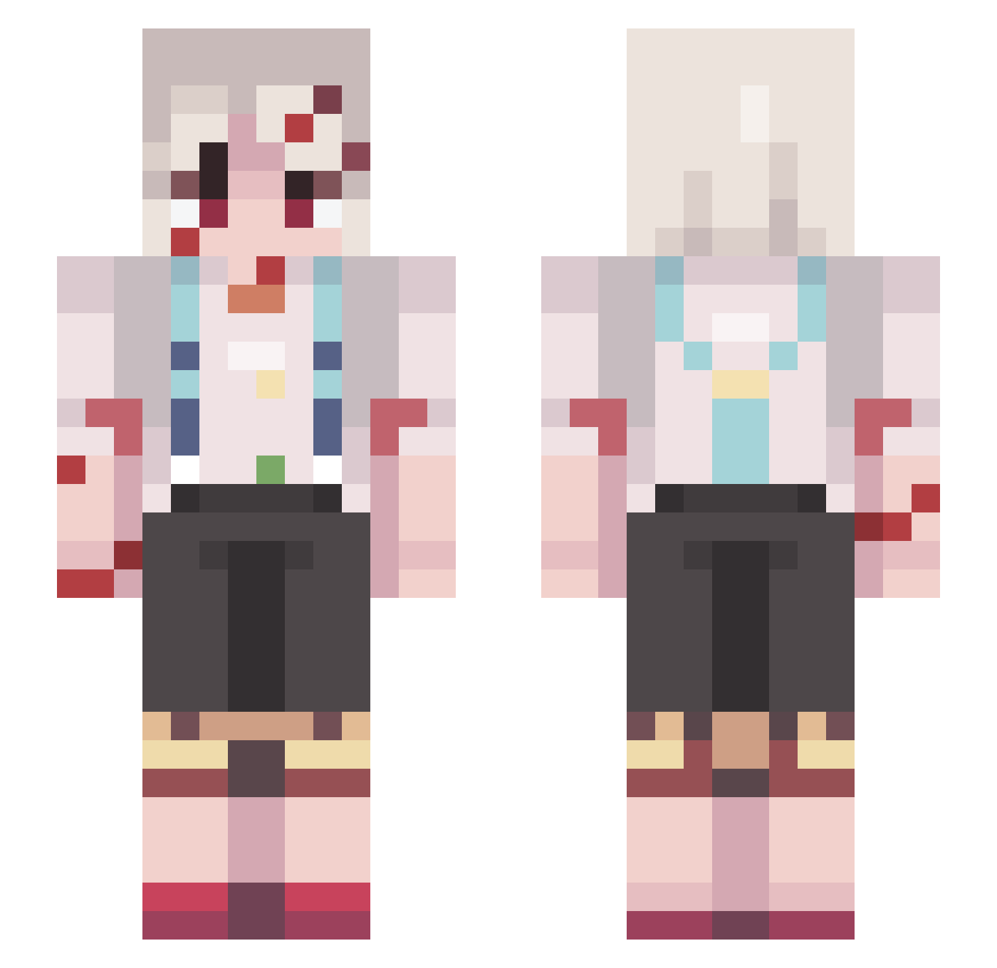 GalaxyGames2 Minecraft skin, front and back view